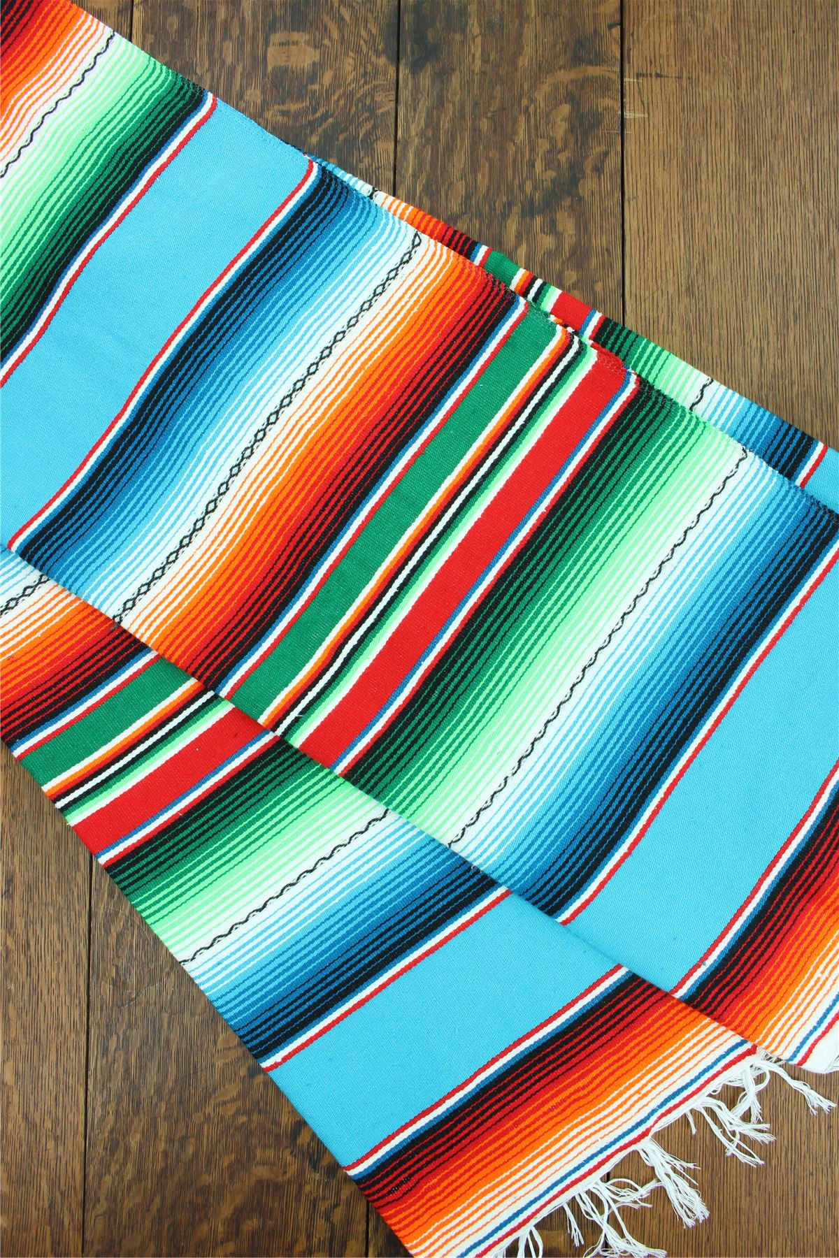 Handwoven Mexican Serape Traditional Jorongo Blanket Shawl Cloak Bright Striped - Picture 29 of 105