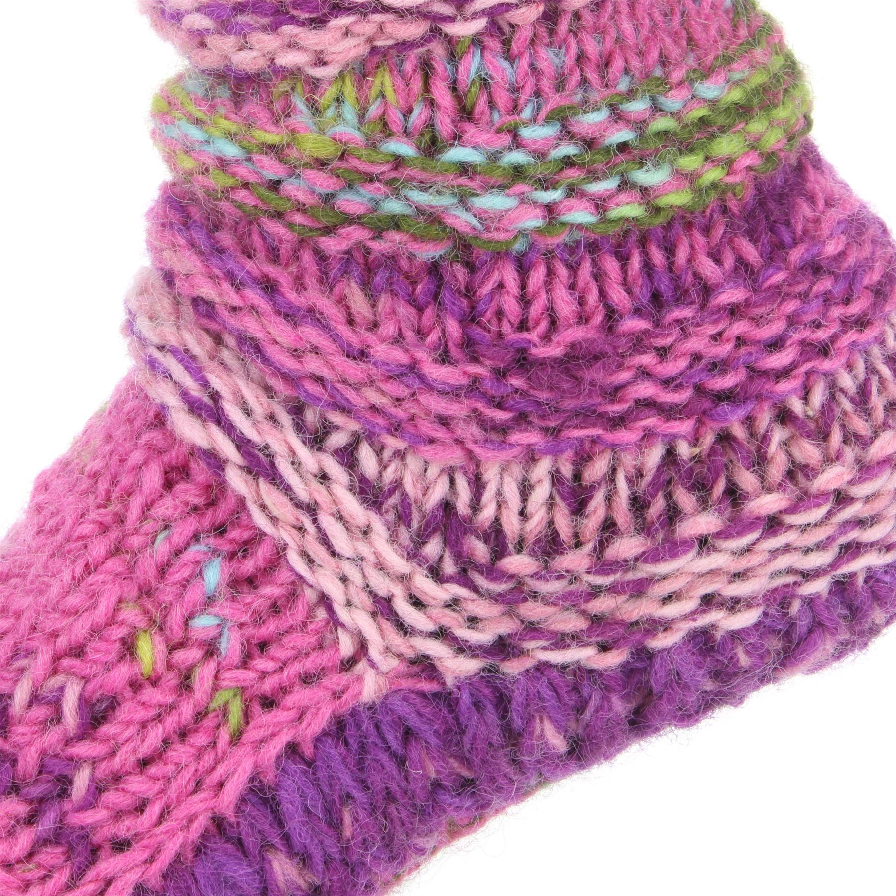 Wool Socks Chunky Knitted Fleece Lined RAINBOW Slipper Winter Warm LoudElephant - Picture 15 of 24