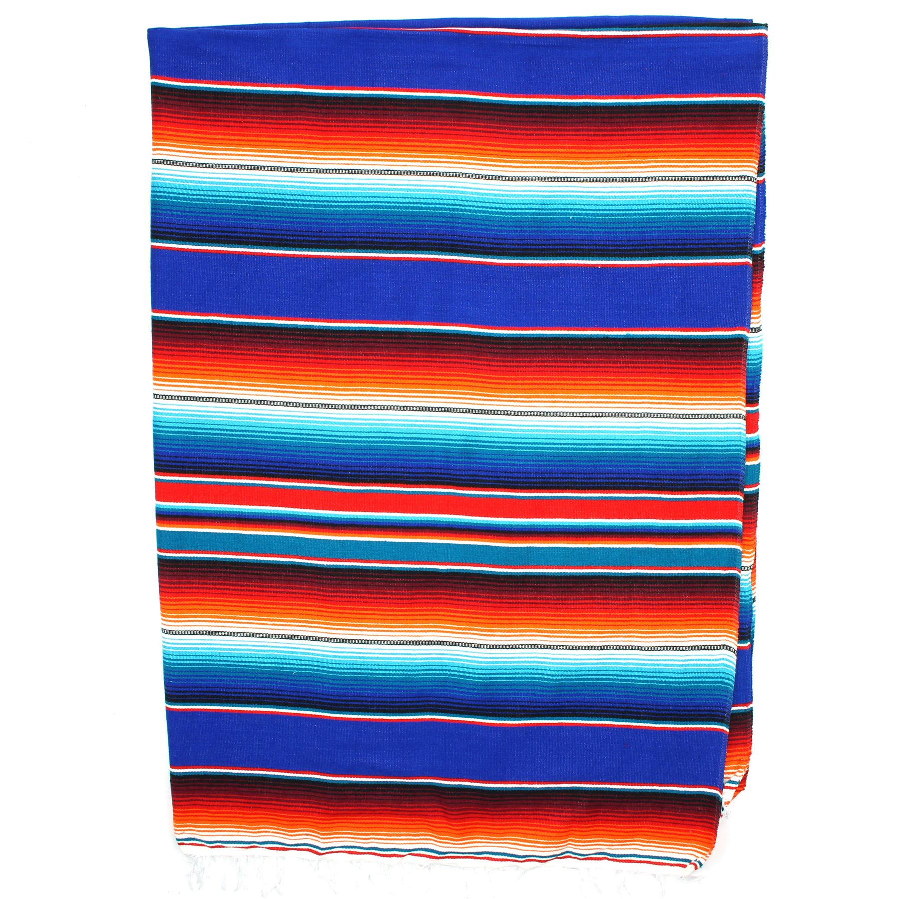 Handwoven Mexican Serape Traditional Jorongo Blanket Shawl Cloak Bright Striped - Picture 11 of 105