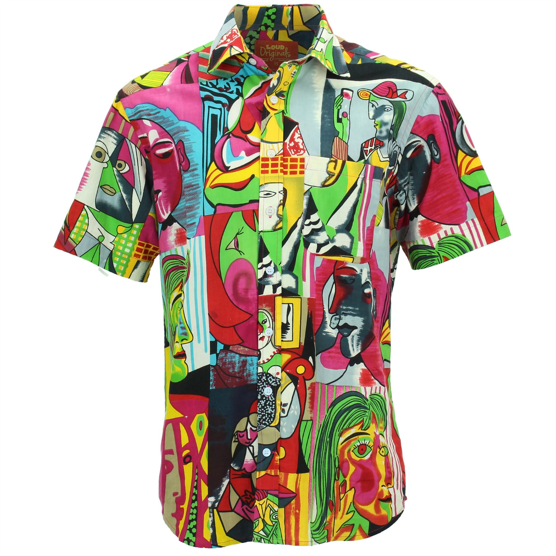 Regular Fit Short Sleeve Shirt Loud Originals Abstract Trippy Psychedelic Print - Picture 5 of 18