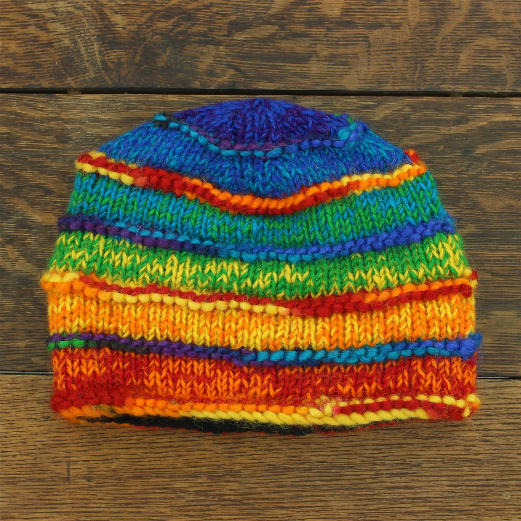 Wool Knit Beanie Hat Handmade Men Ladies Warm Winter Space Dye Ribbed - Picture 53 of 65