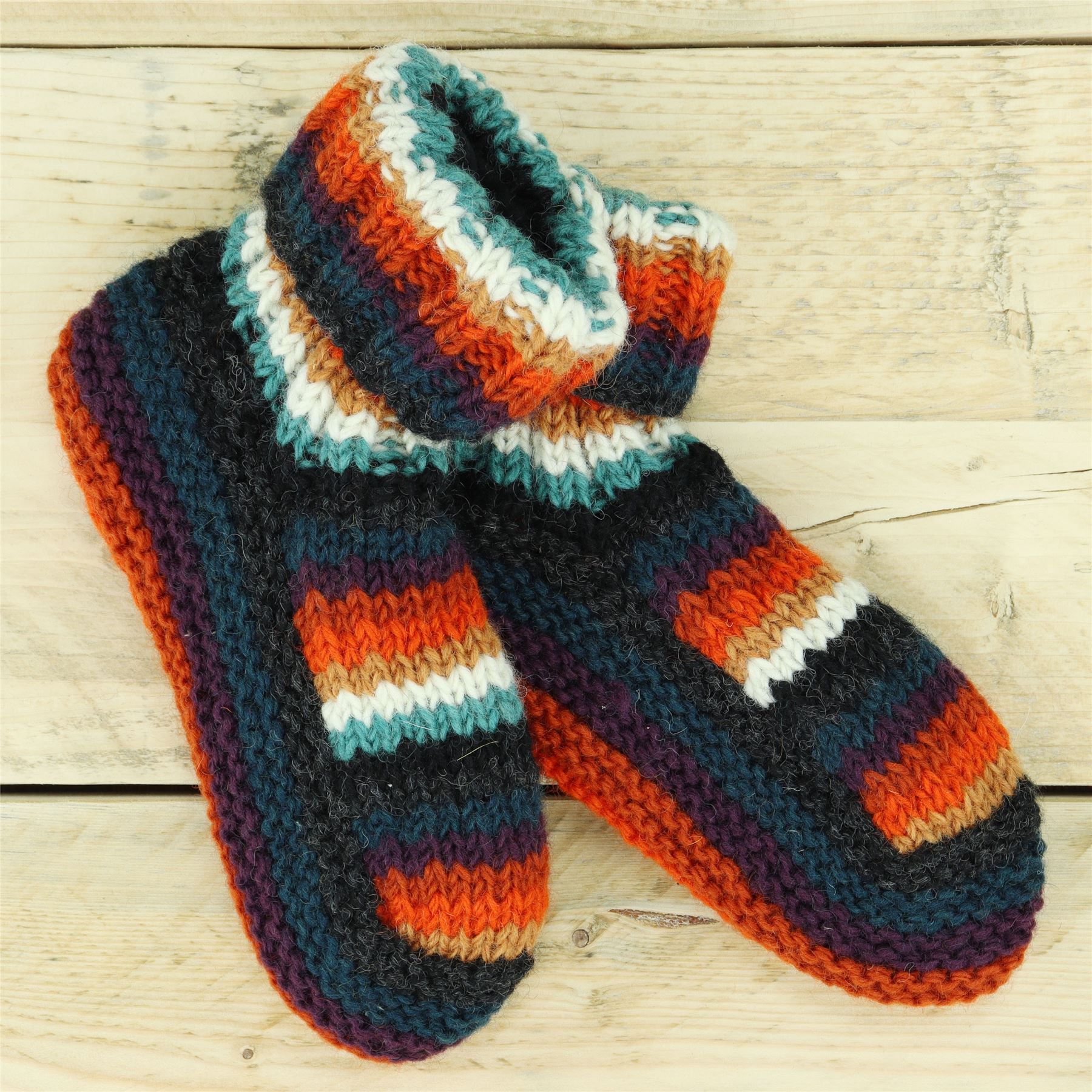 Hand Knitted Wool Slipper Socks Woolly Hand-knitted Warm Cosy Handmade - Picture 26 of 59