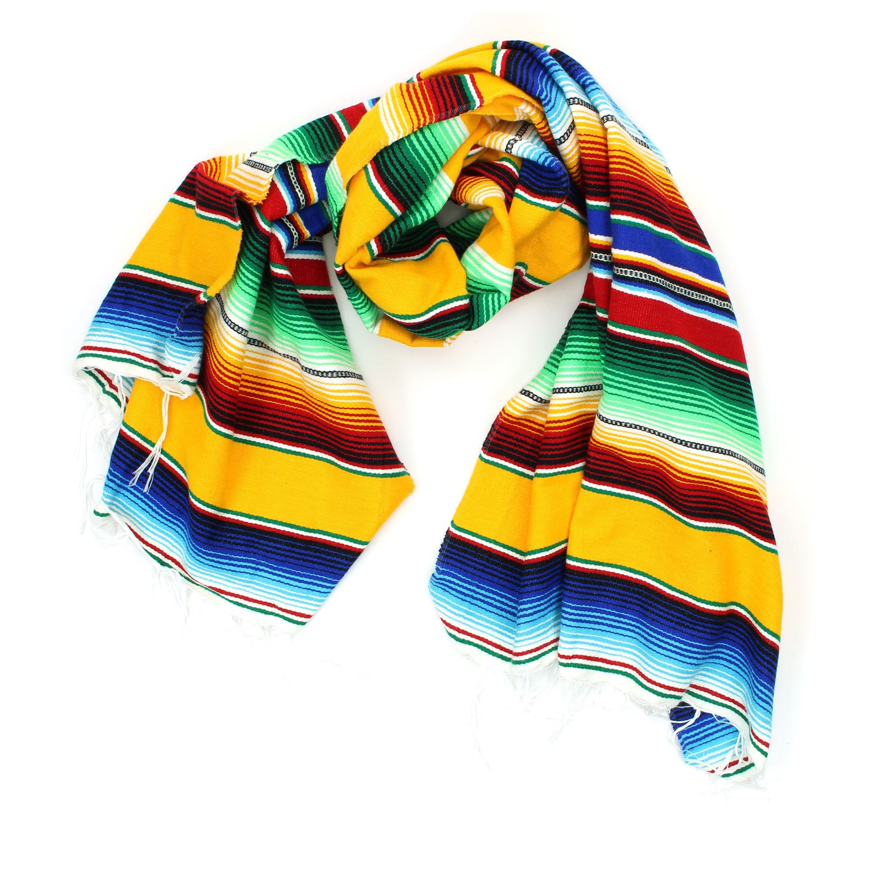 Handwoven Mexican Serape Traditional Jorongo Blanket Shawl Cloak Bright Striped - Picture 97 of 105