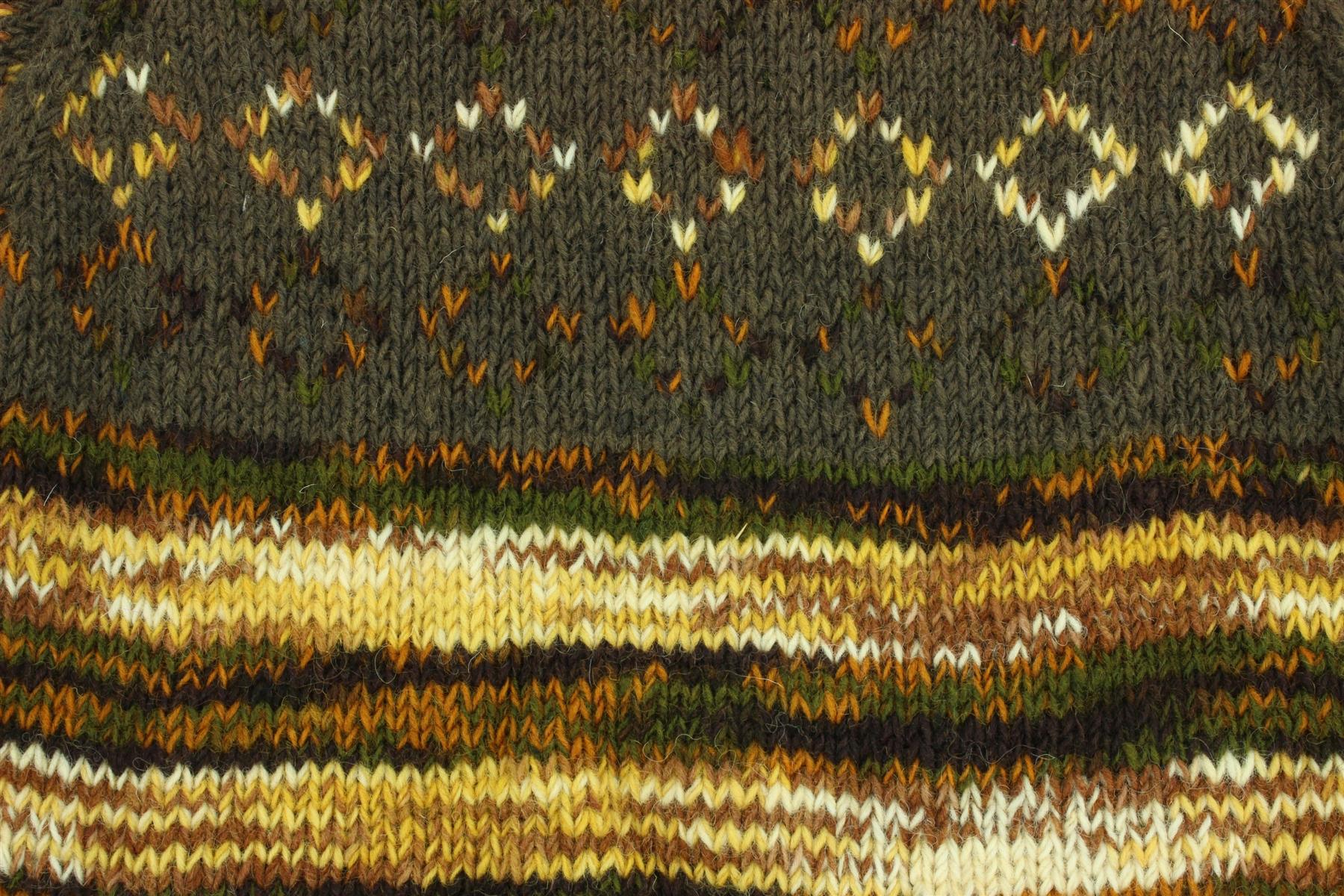 Wool Knit Jumper Sweater Pullover Fairisle Nordic Abstract Warm Nepal Loose - Picture 43 of 81