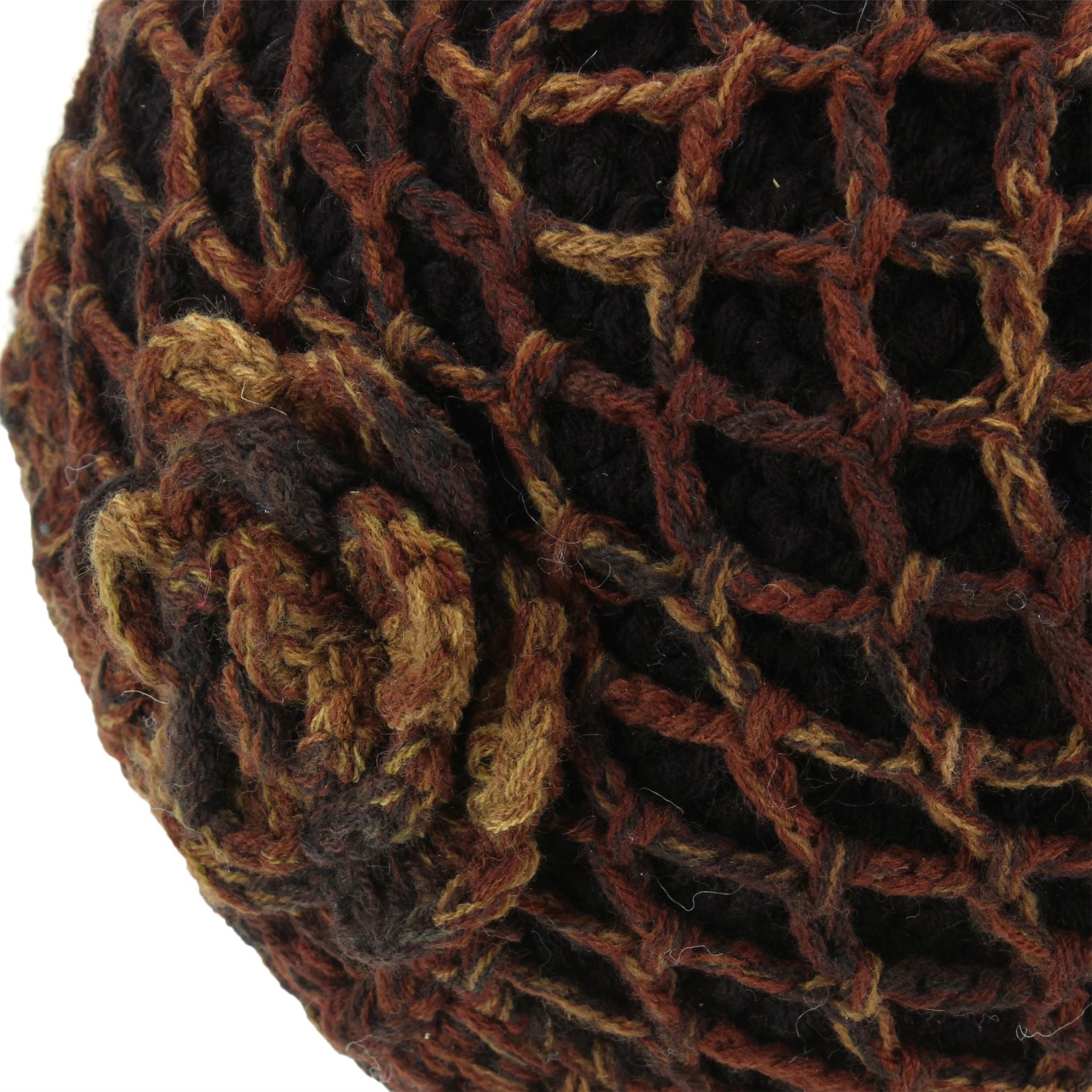 Beanie Hat Cap Warm Winter Lattice Flower Soft Lined LoudElephant Acrylic Knit - Picture 8 of 17