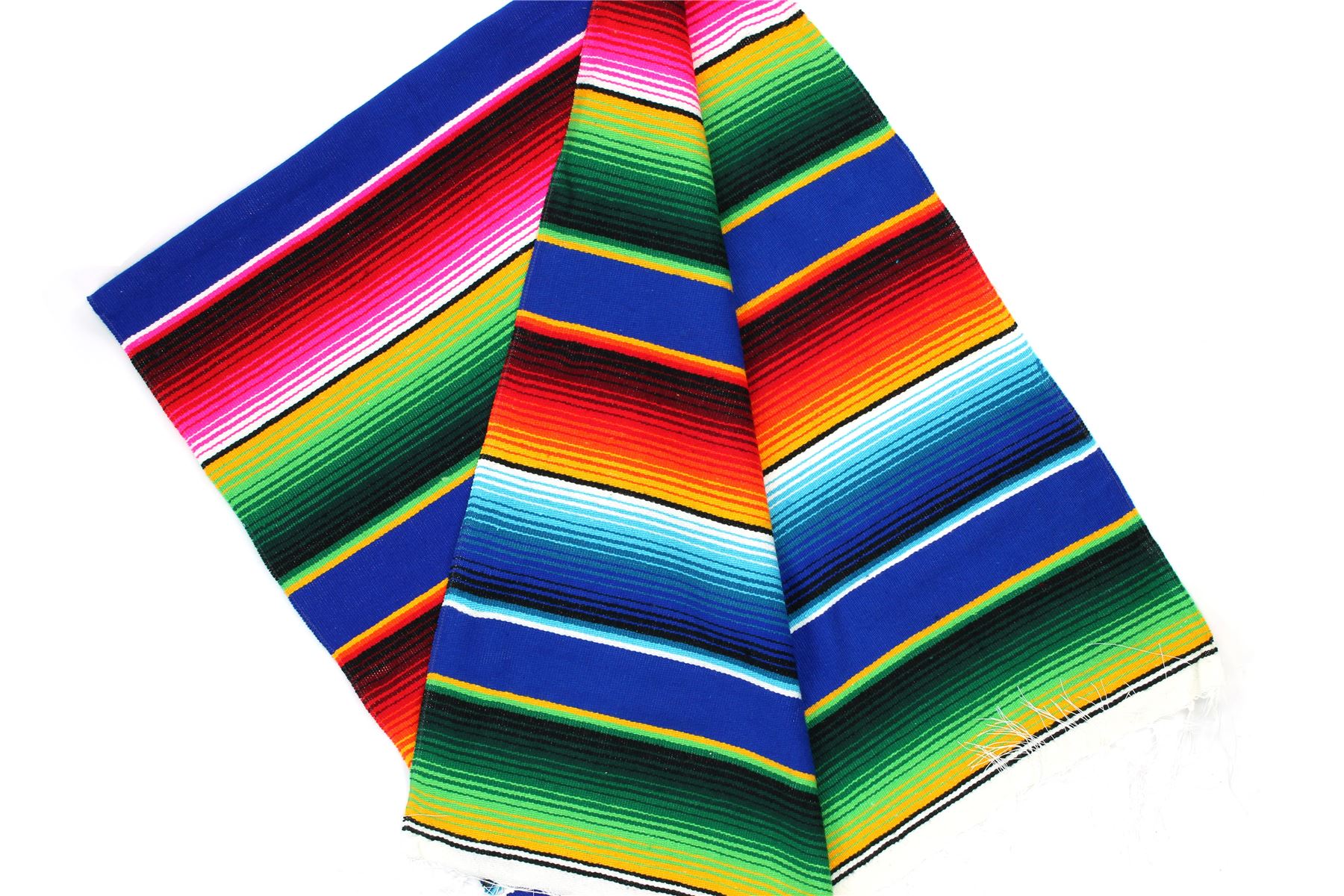 Handwoven Mexican Serape Traditional Jorongo Blanket Shawl Cloak Bright Striped - Picture 103 of 105