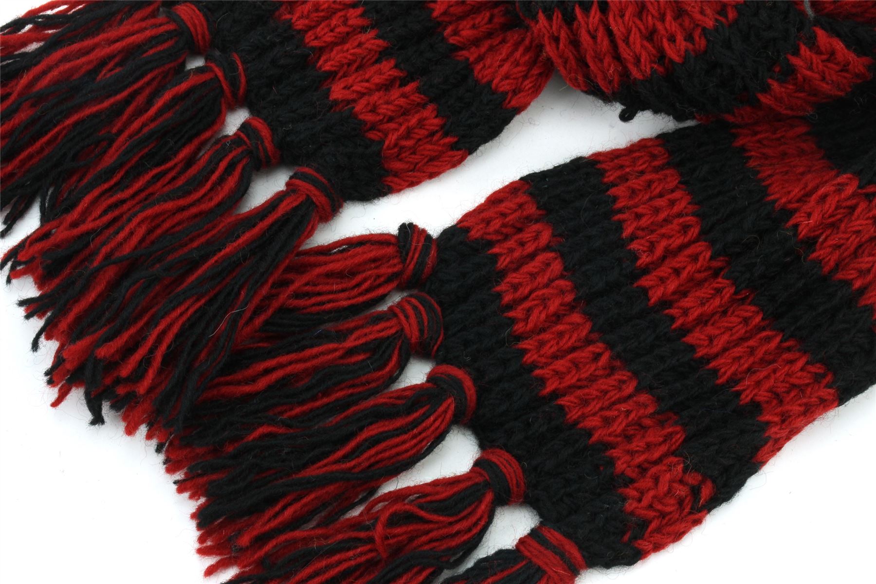Hand Knitted Wool Scarf Woolly Warm Winter Cosy Stripe Space Dye Rainbow Pattern - Picture 77 of 97