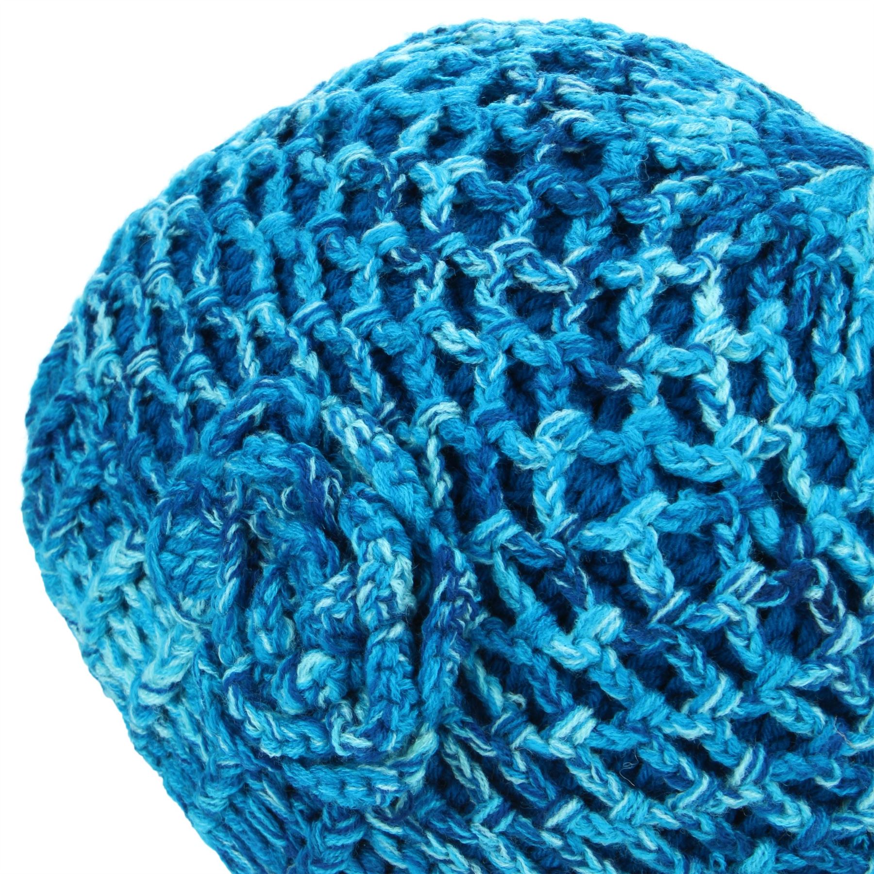 Beanie Hat Cap Warm Winter Lattice Flower Soft Lined LoudElephant Acrylic Knit - Picture 4 of 17