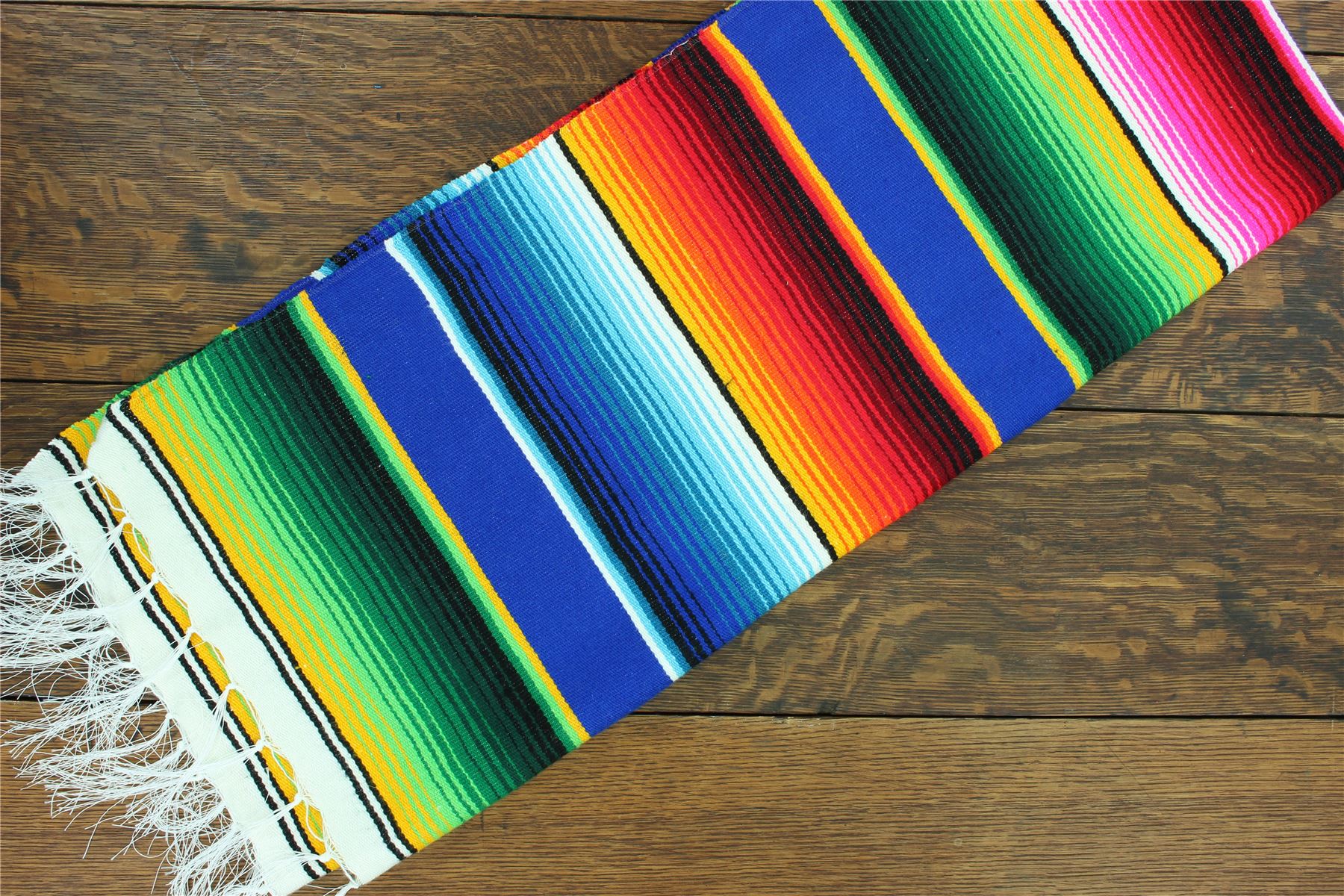 Handwoven Mexican Serape Traditional Jorongo Blanket Shawl Cloak Bright Striped - Picture 105 of 105