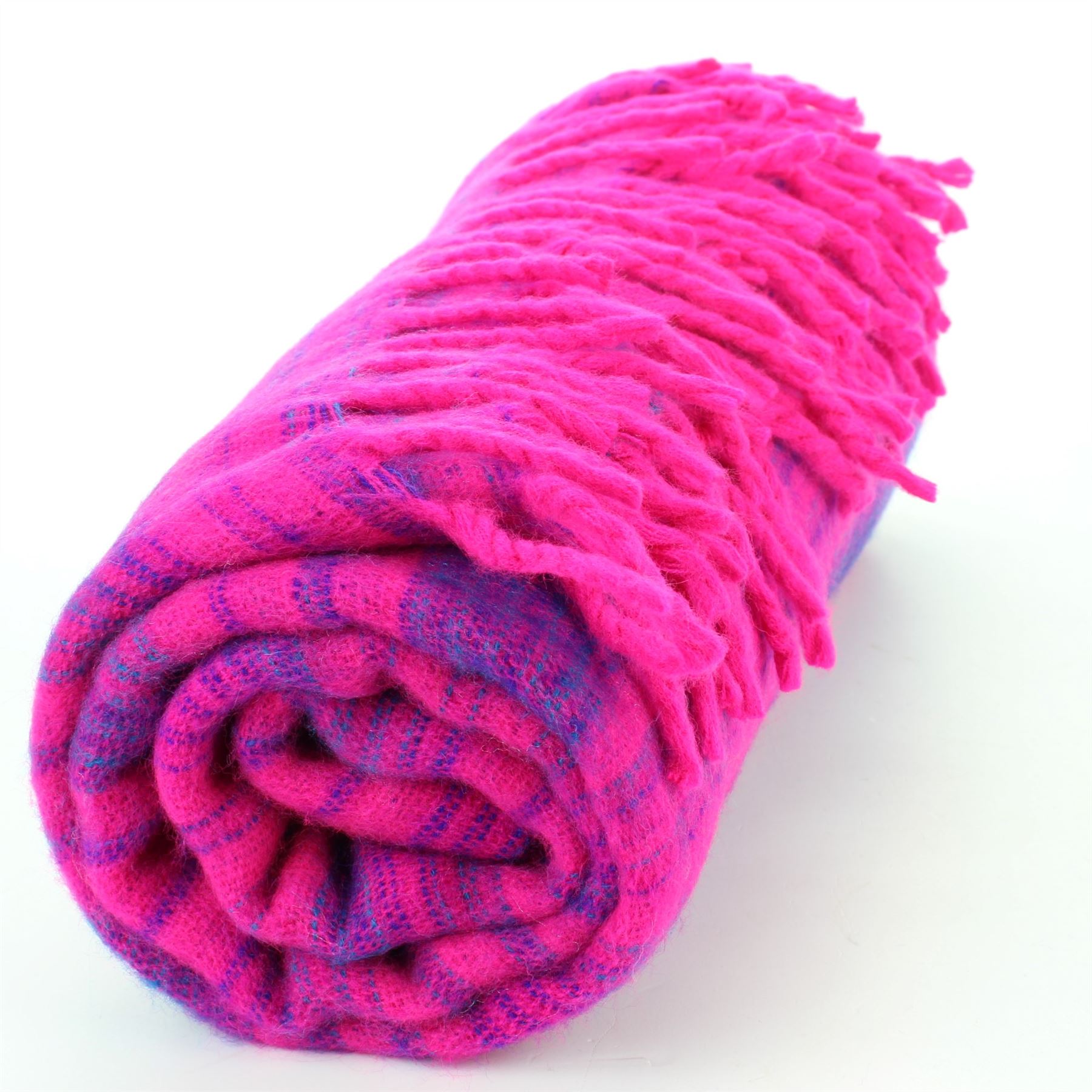 Vegan Wool Shawl Blanket Stripe Hill Queen Wrap Throw Boho Meditation Travel - Picture 23 of 50