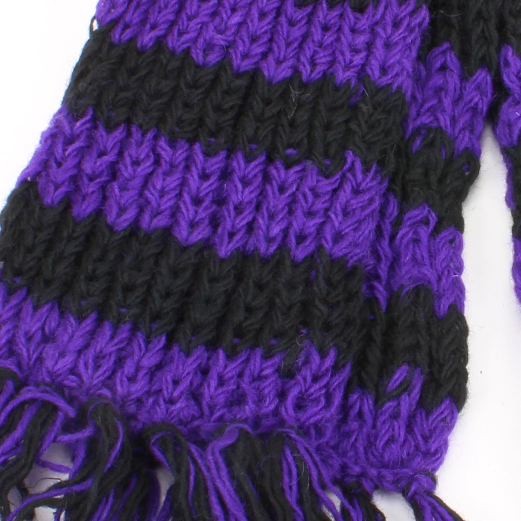 Hand Knitted Wool Scarf Woolly Warm Winter Cosy Stripe Space Dye Rainbow Pattern - Picture 97 of 97