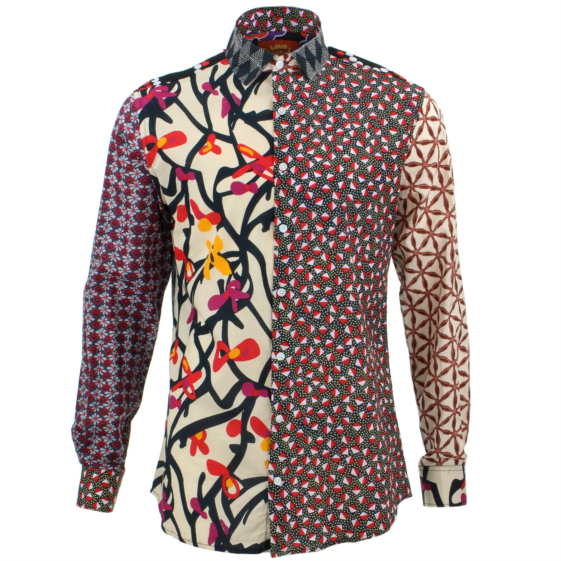 Mens Shirt Loud Originals SLIM FIT Random Panel Retro Psychedelic Fancy