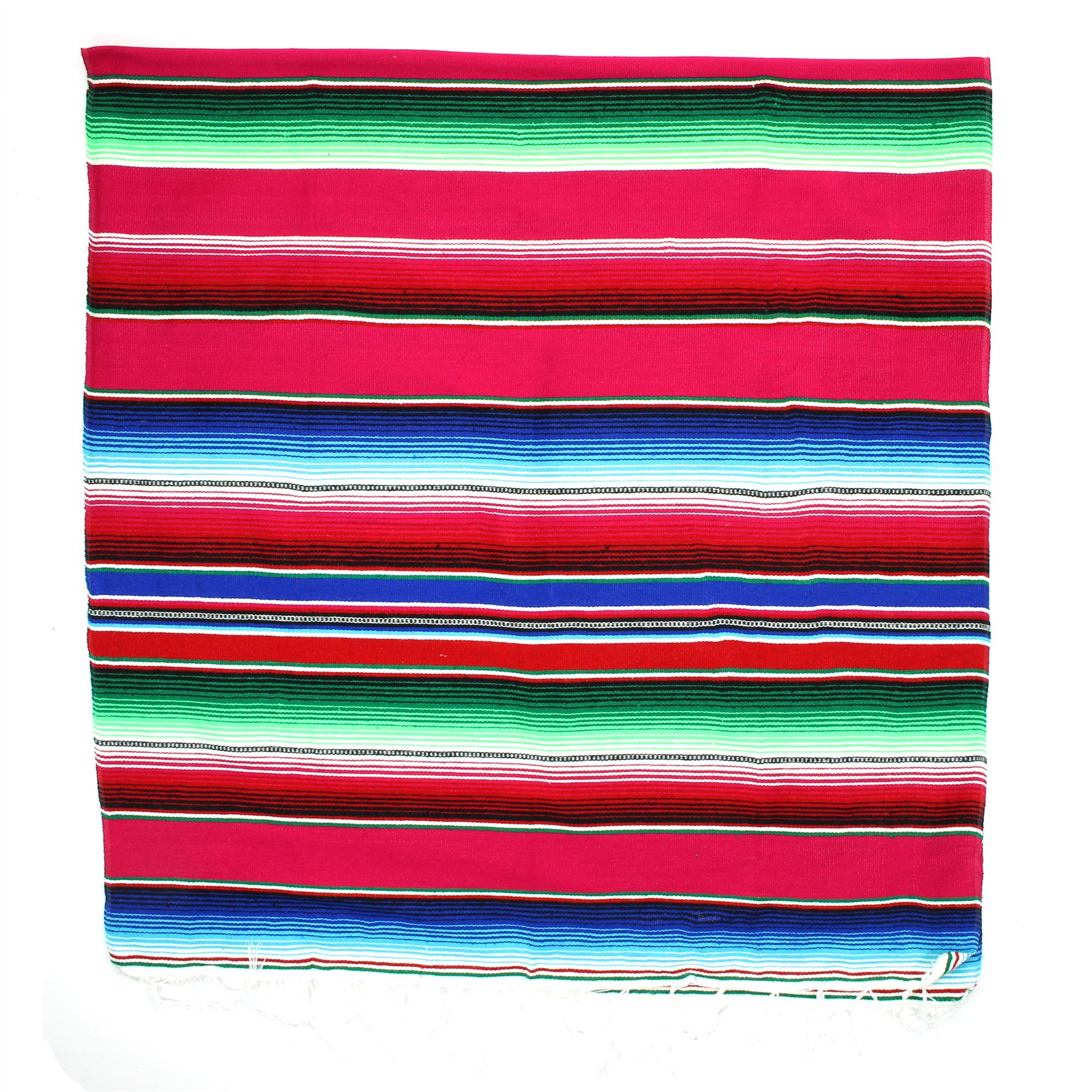 Handwoven Mexican Serape Traditional Jorongo Blanket Shawl Cloak Bright Striped - Picture 77 of 105