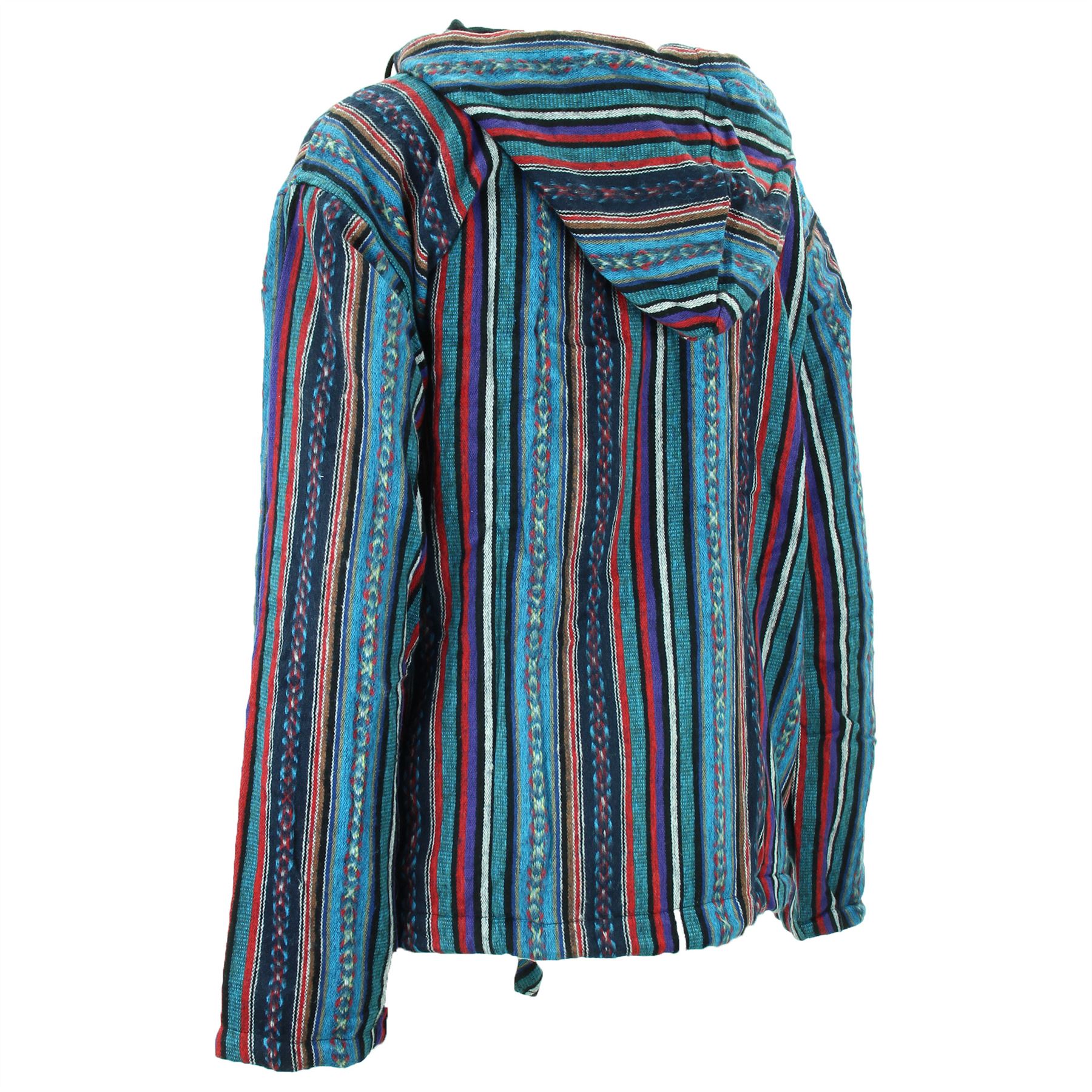 LoudElephant Women's Brushed Cotton Chunky Knit Zip Cardigan – Multicolored Hippie Jacket