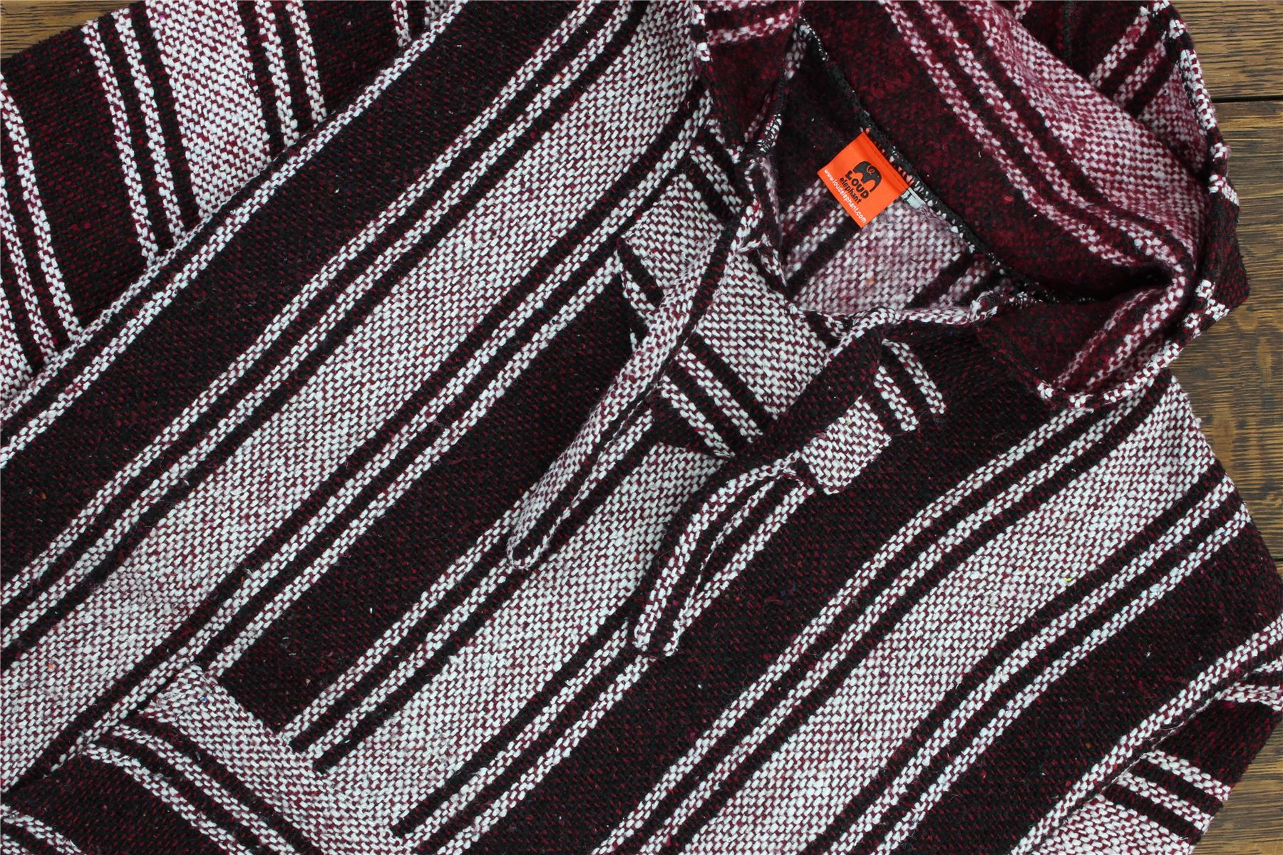Recycled Mexican Baja Jerga Hoody Sweatshirt Jacket Hooded Warm Hippy Plus Size - Picture 94 of 189