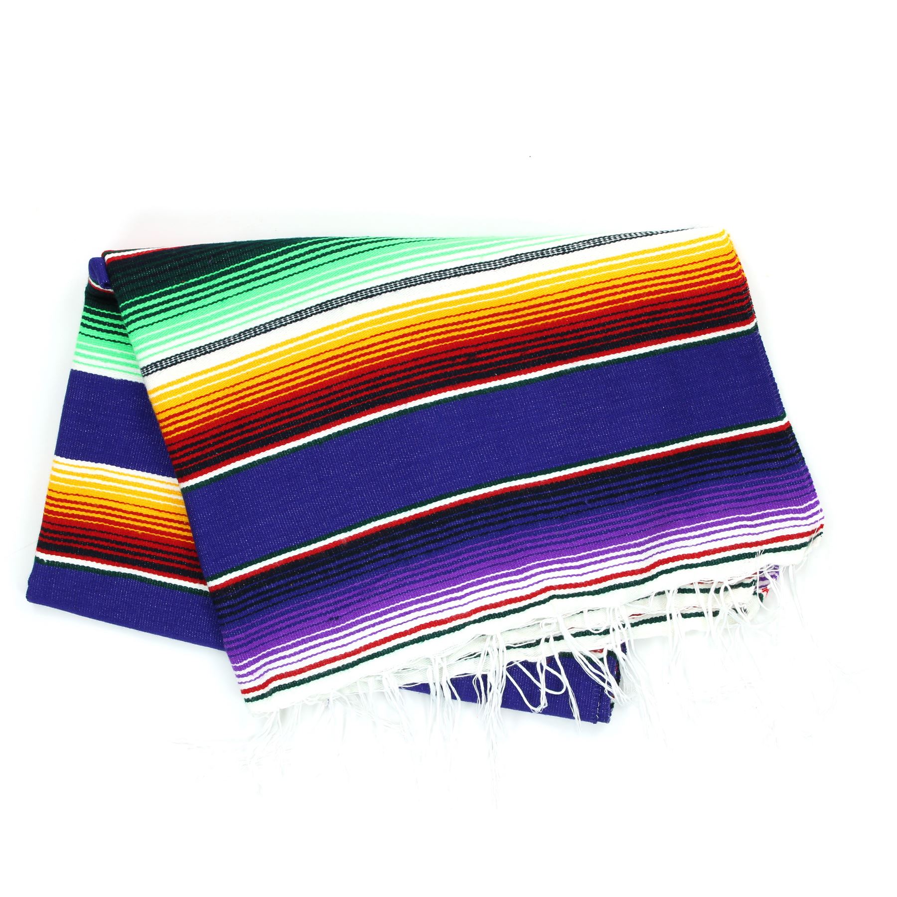 Handwoven Mexican Serape Traditional Jorongo Blanket Shawl Cloak Bright Striped - Picture 81 of 105