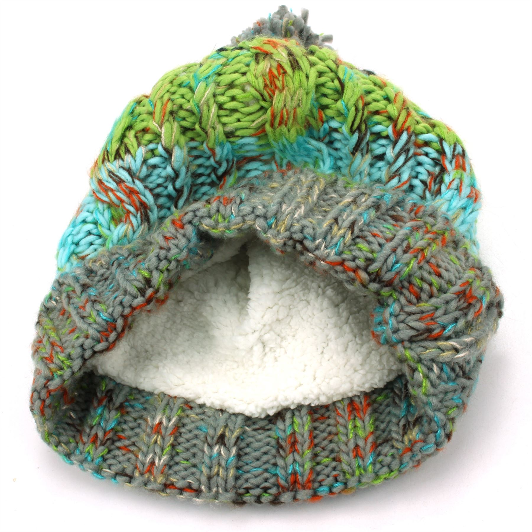 two tone bobble hat