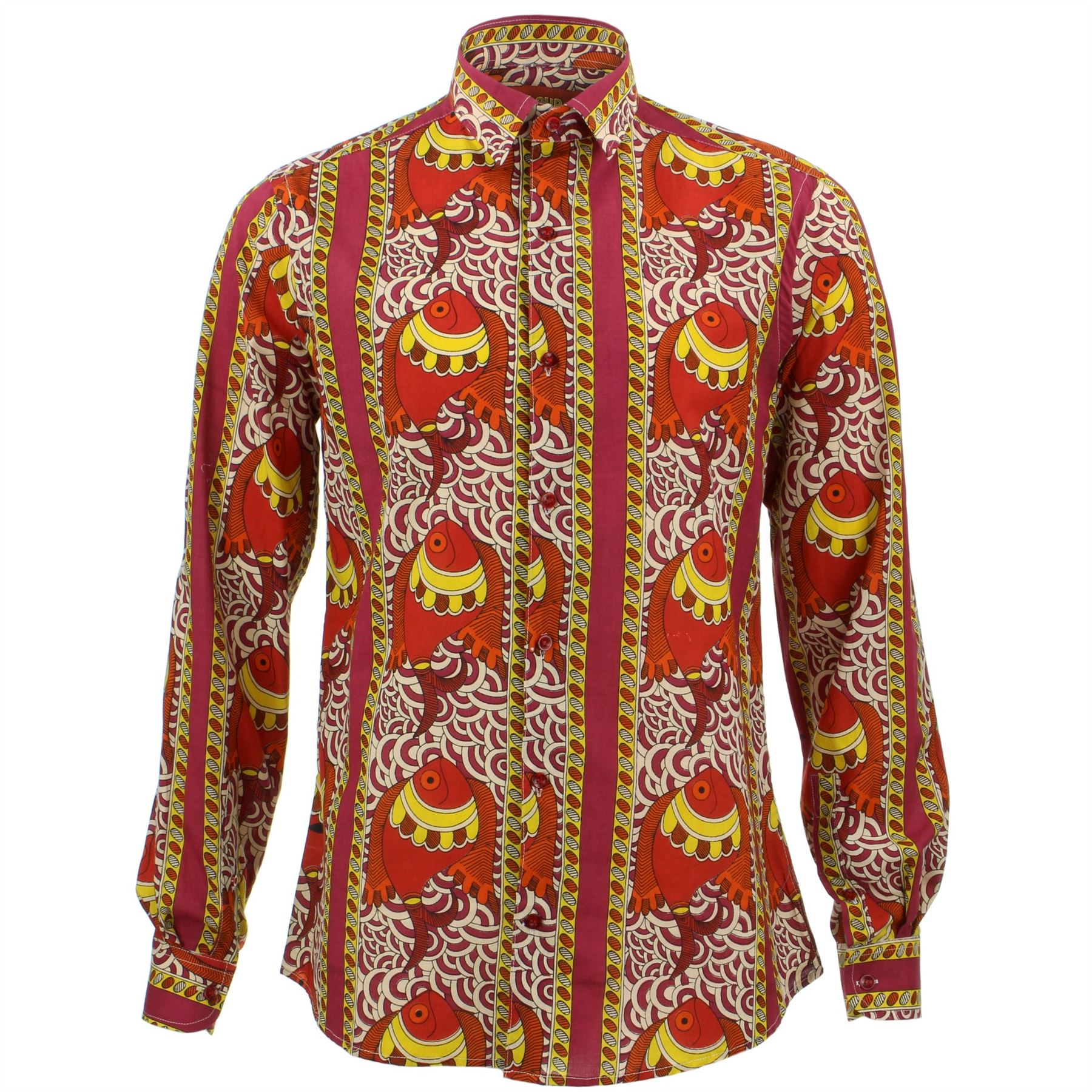 Mens Shirt Loud Originals SLIM FIT Japanese Red Retro Psychedelic Fancy