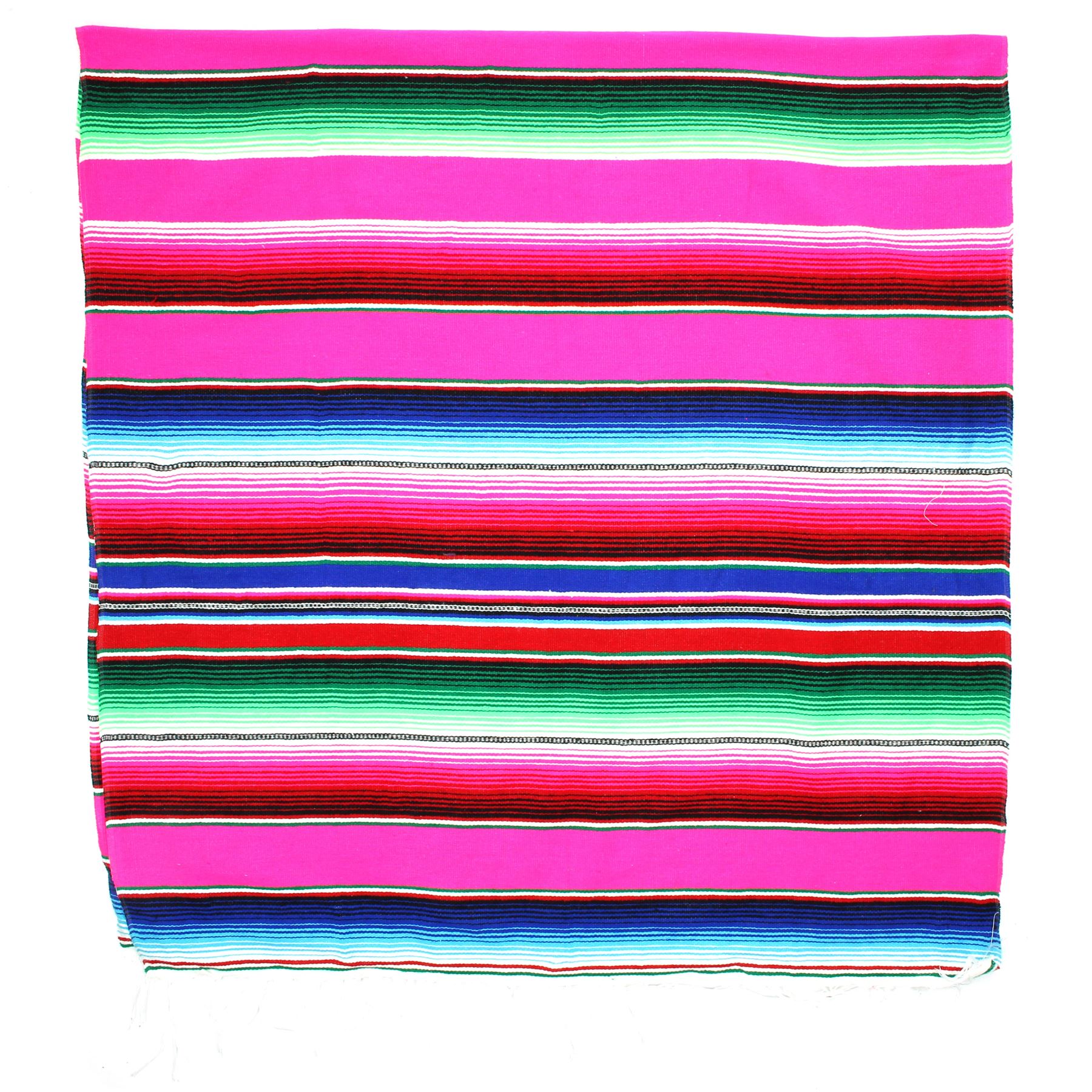 Handwoven Mexican Serape Traditional Jorongo Blanket Shawl Cloak Bright Striped - Picture 58 of 105