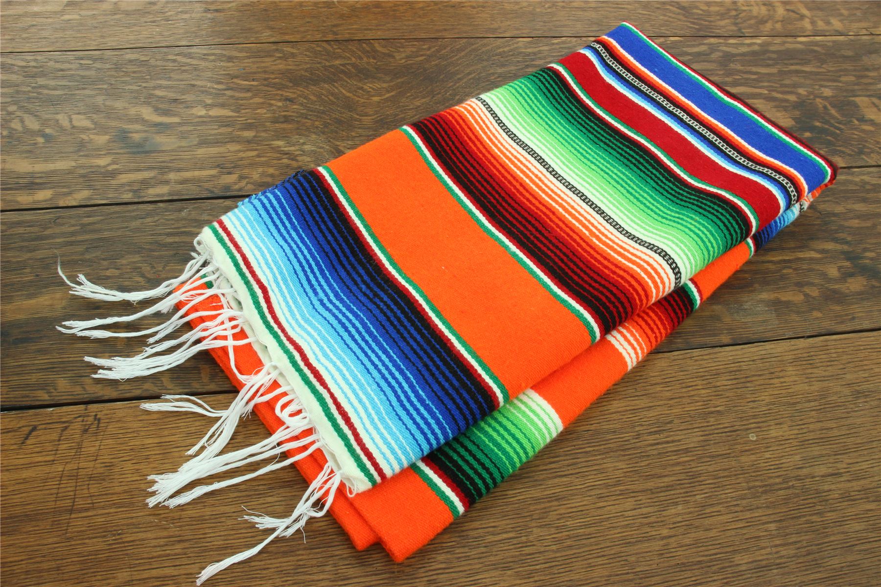 Handwoven Mexican Serape Traditional Jorongo Blanket Shawl Cloak Bright Striped - Picture 67 of 105