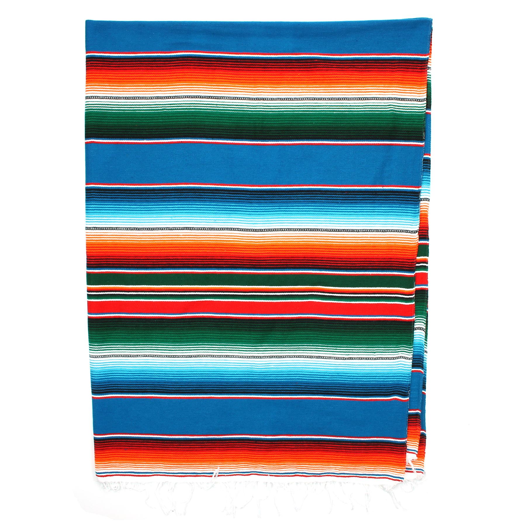 Handwoven Mexican Serape Traditional Jorongo Blanket Shawl Cloak Bright Striped - Picture 41 of 105