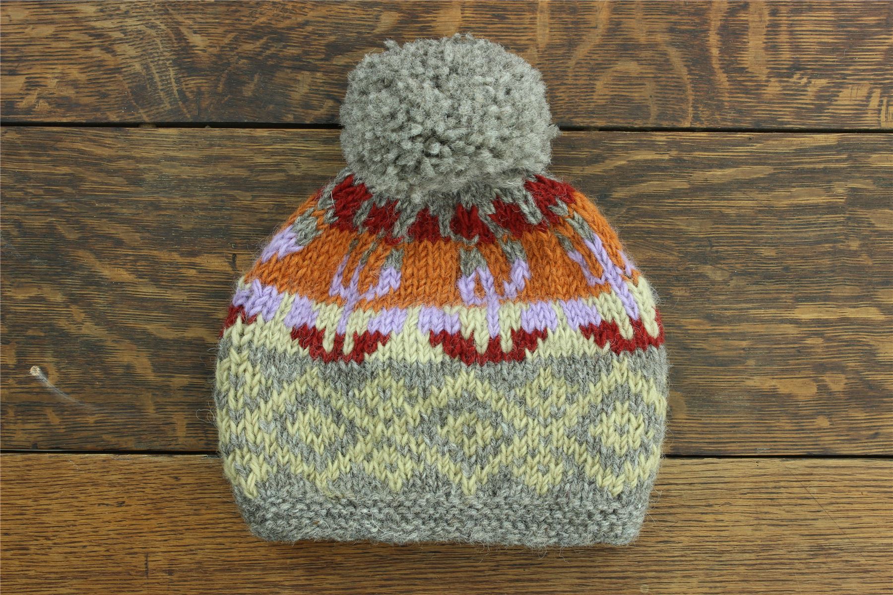 Hand Knitted Wool Beanie Bobble Hat LoudElephant Knitted Handmade Winter Lined - Picture 7 of 10