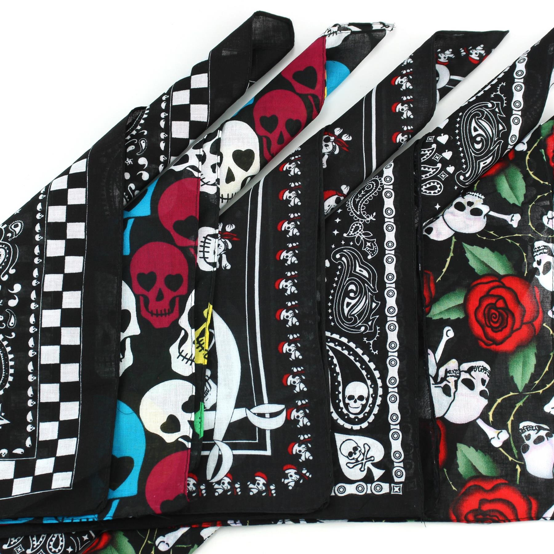 Bandana Face Cover Mask Mouth Neck Head Band Biker Cyclist Shield Skull Paisley - Picture 19 of 51