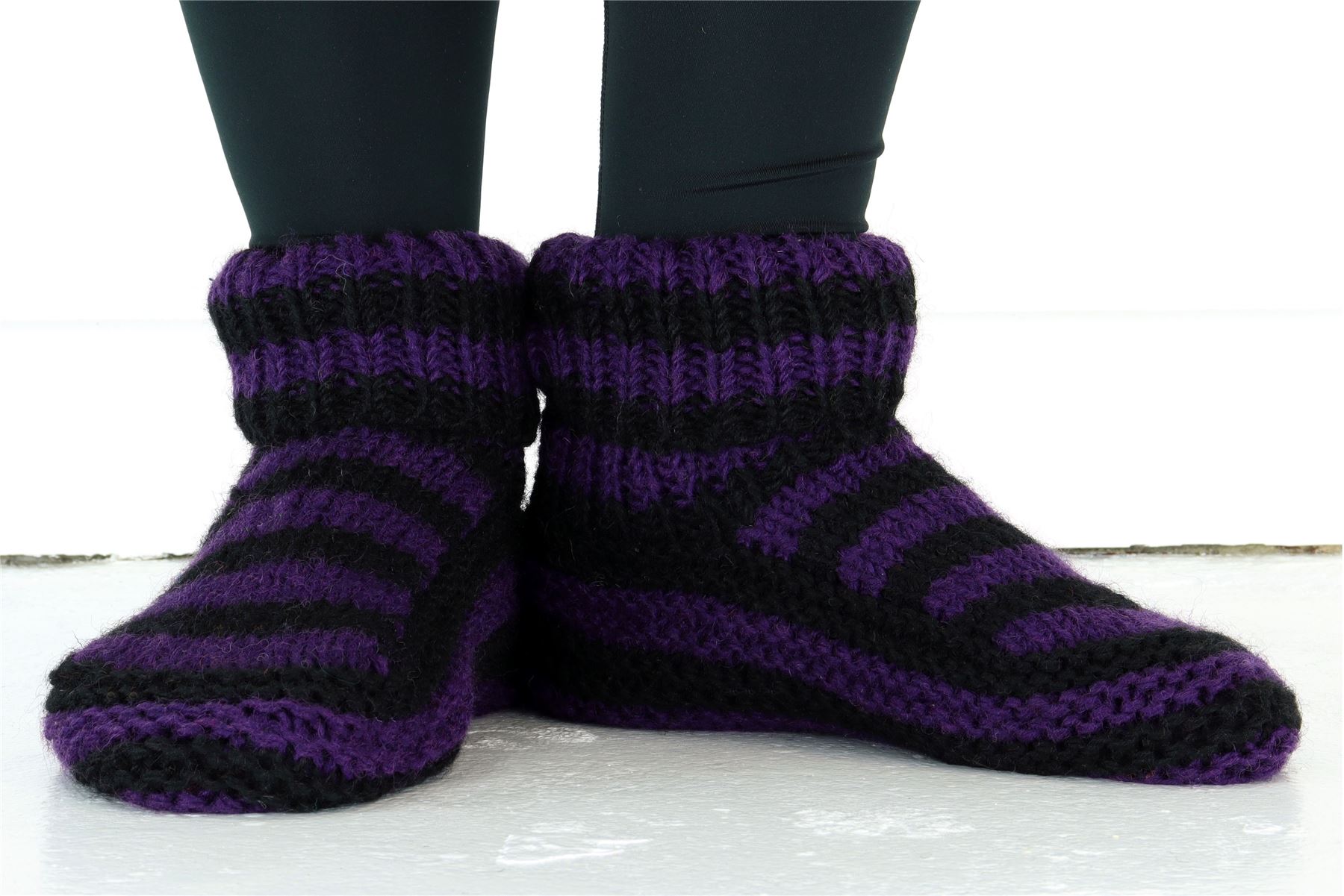 Hand Knitted Wool Slipper Socks Woolly Hand-knitted Warm Cosy Handmade - Picture 47 of 59