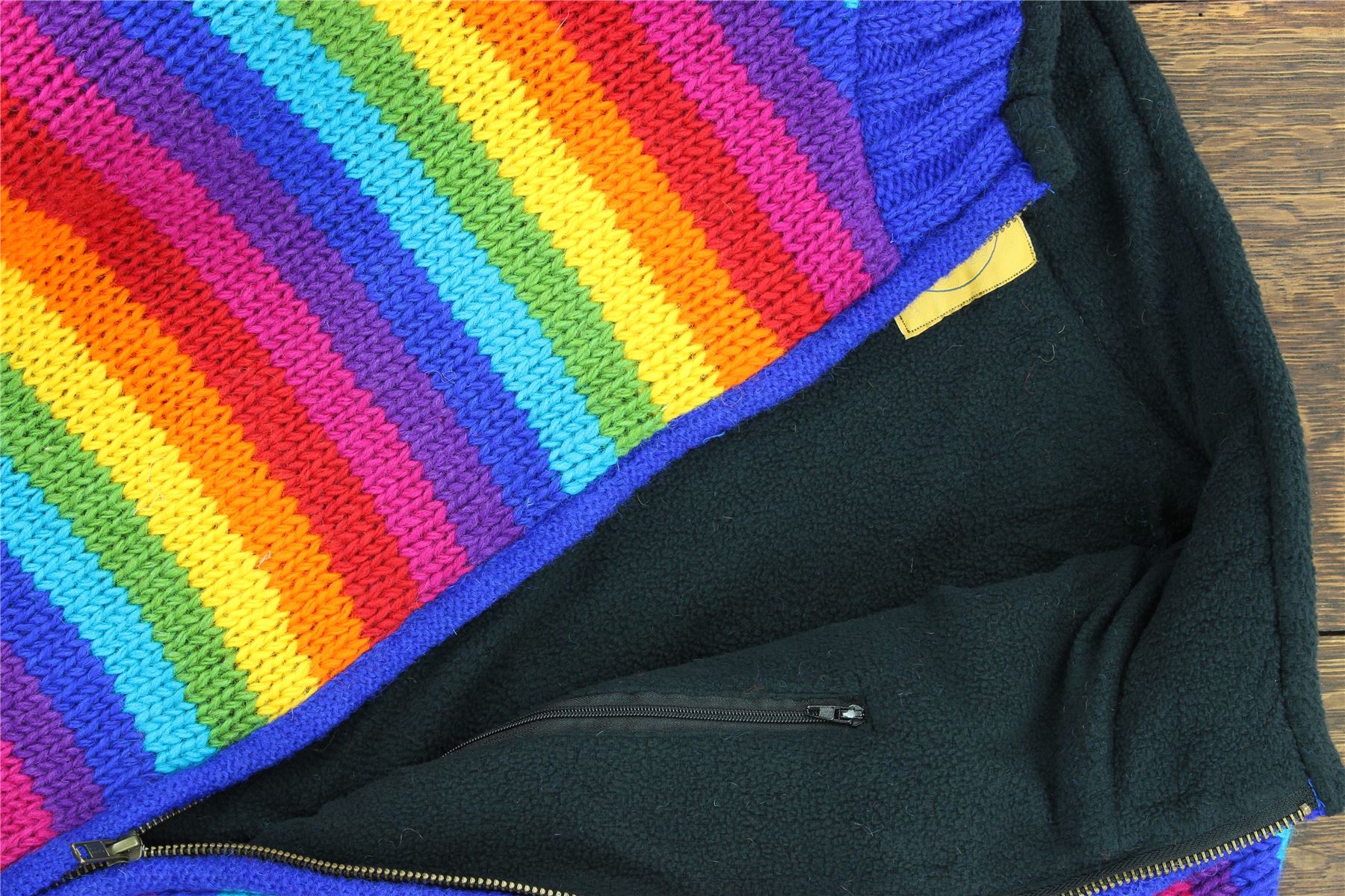 Hand Knitted Wool Jacket Cardigan LoudElephant Nepal Warm Lined Unisex - Picture 82 of 102