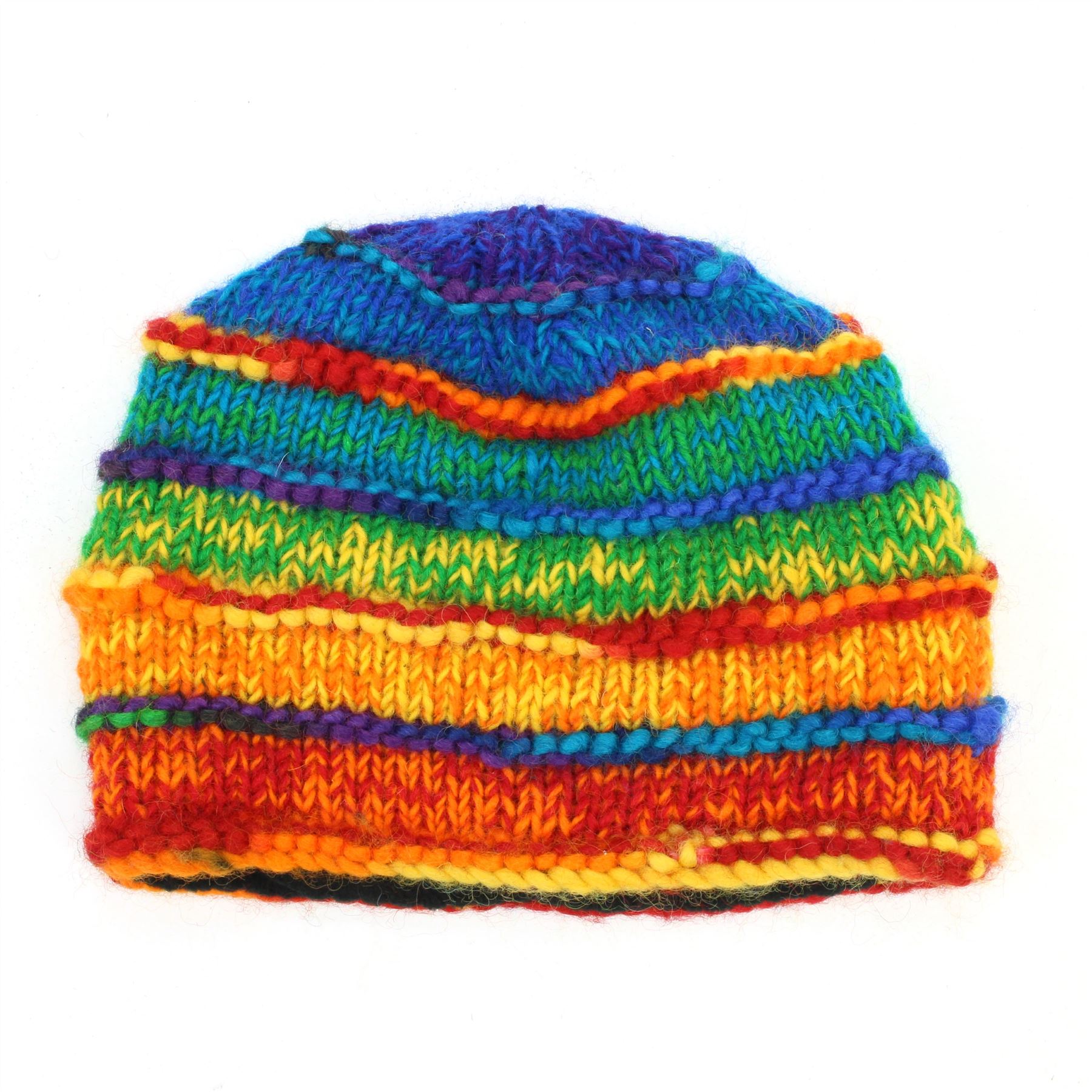 Wool Knit Beanie Hat Handmade Men Ladies Warm Winter Space Dye Ribbed - Picture 54 of 65