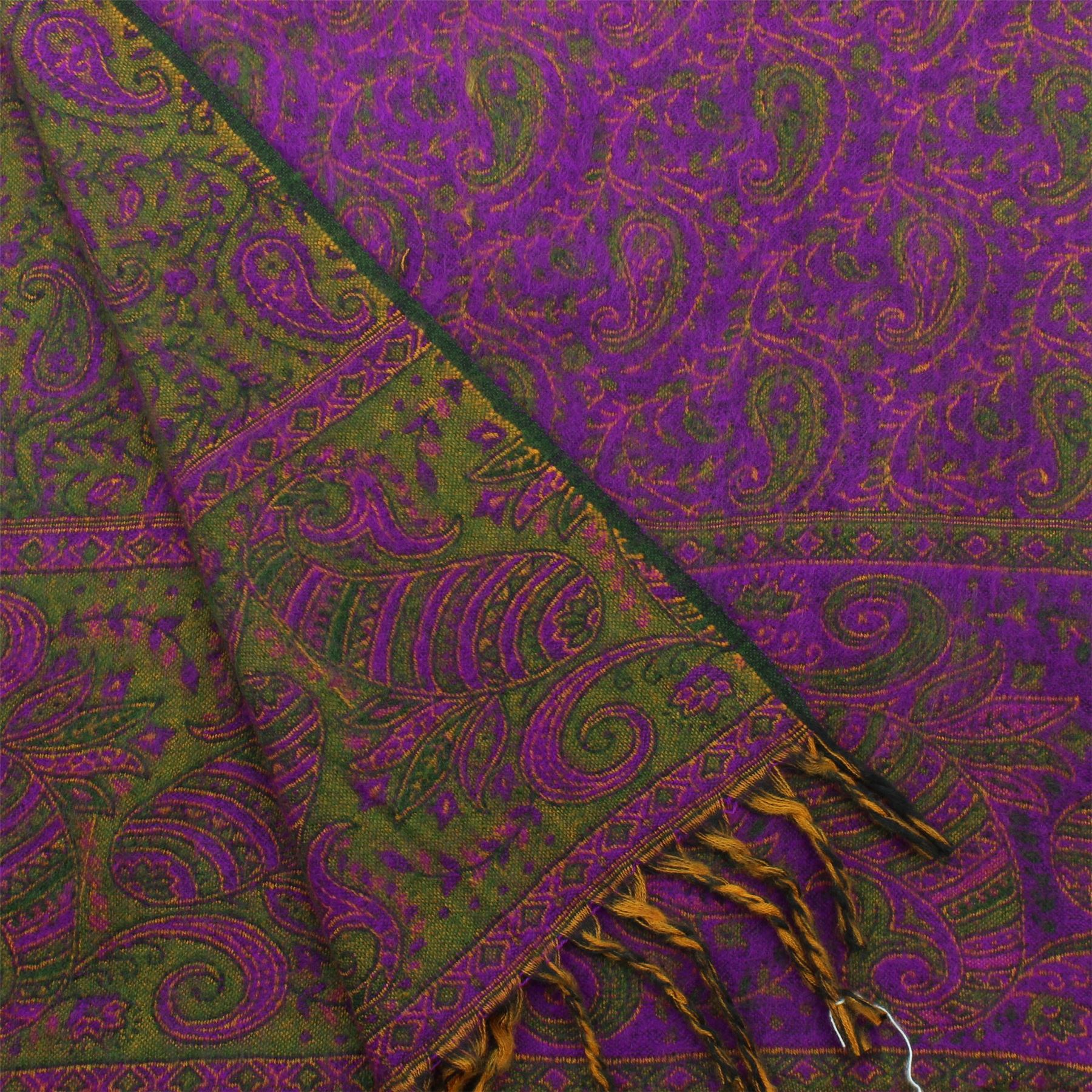 Acrylic Wool Blanket Shawl Wrap Throw Finest Softest India Paisley Travel - Picture 10 of 14