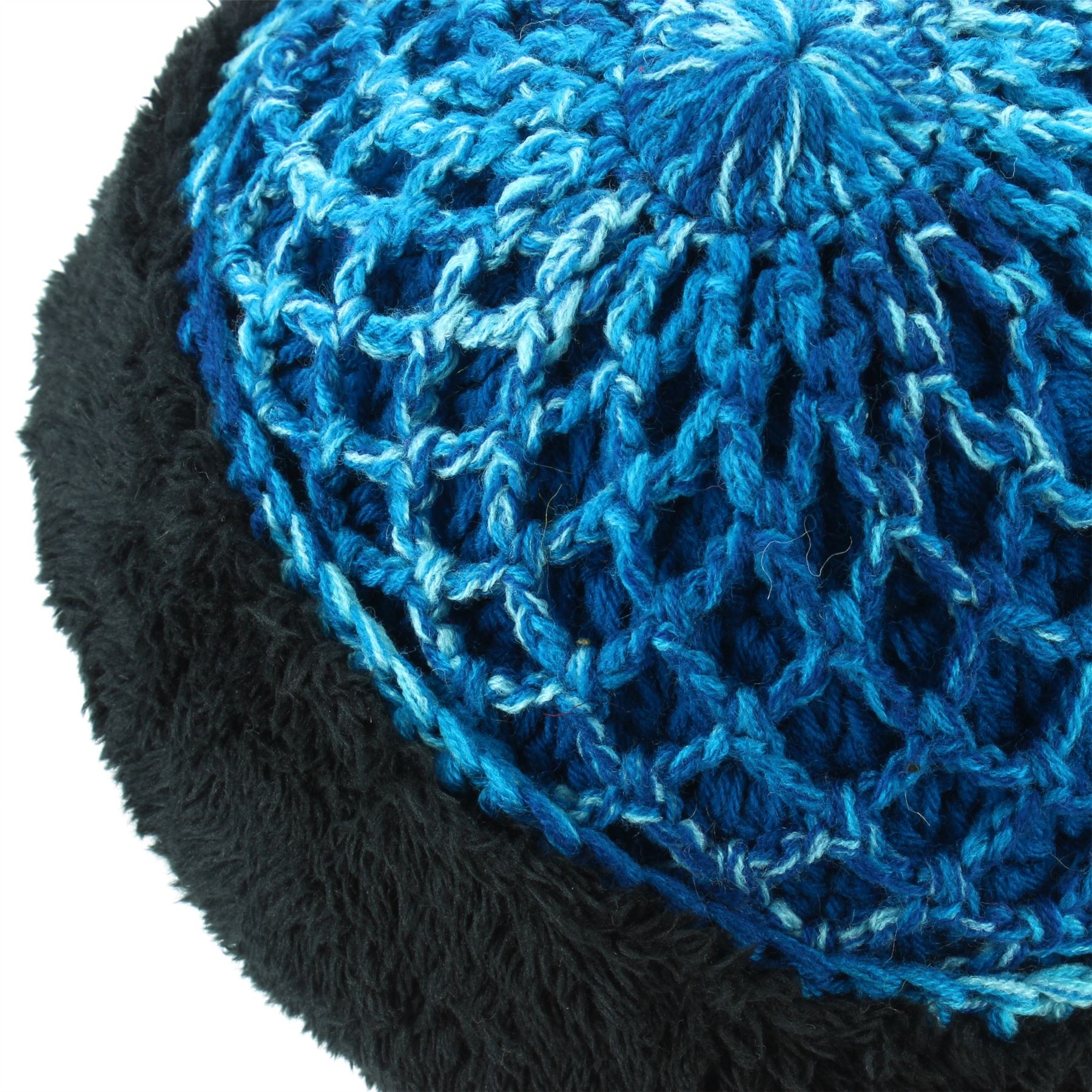 Beanie Hat Cap Warm Winter Lattice Flower Soft Lined LoudElephant Acrylic Knit - Picture 5 of 17