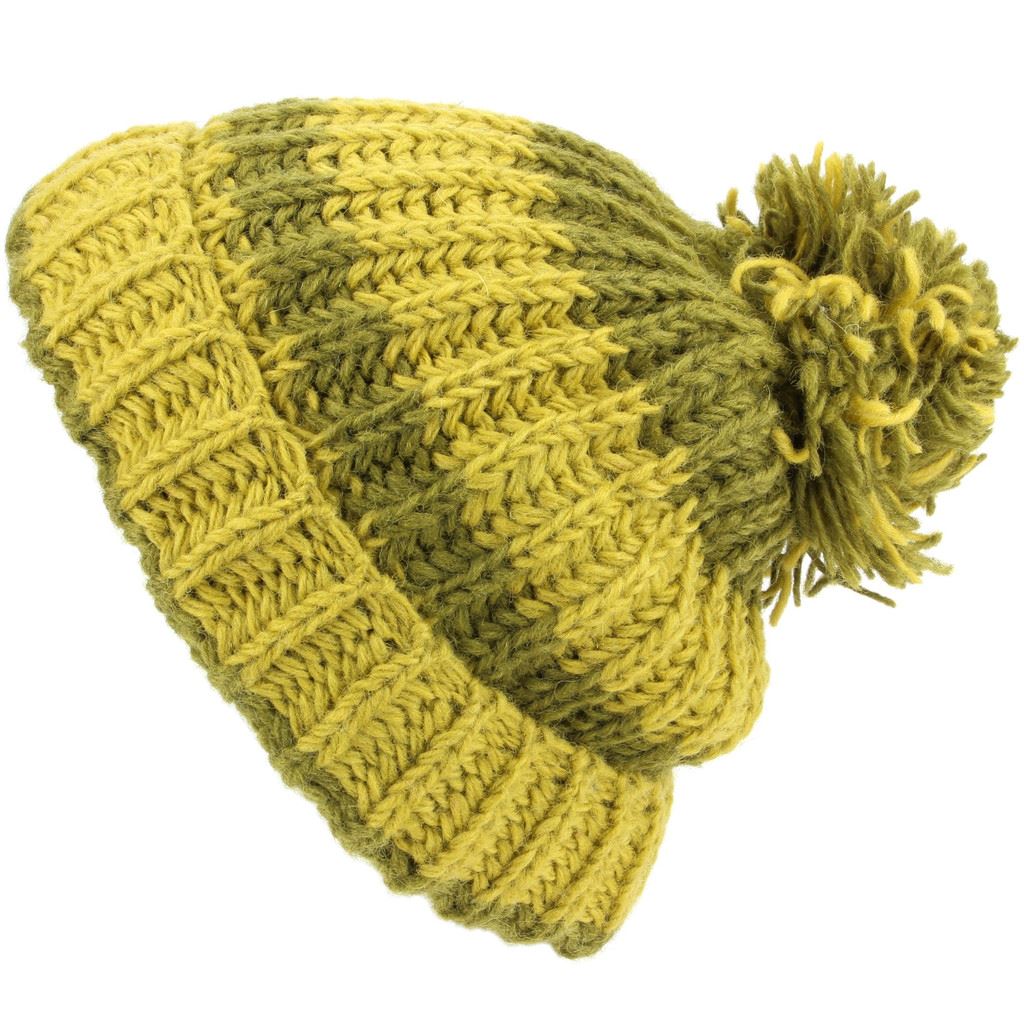Chunky Wool Knit Beanie Bobble Hat Men Ladies Warm Winter Slouch Baggy Lined - Picture 8 of 10