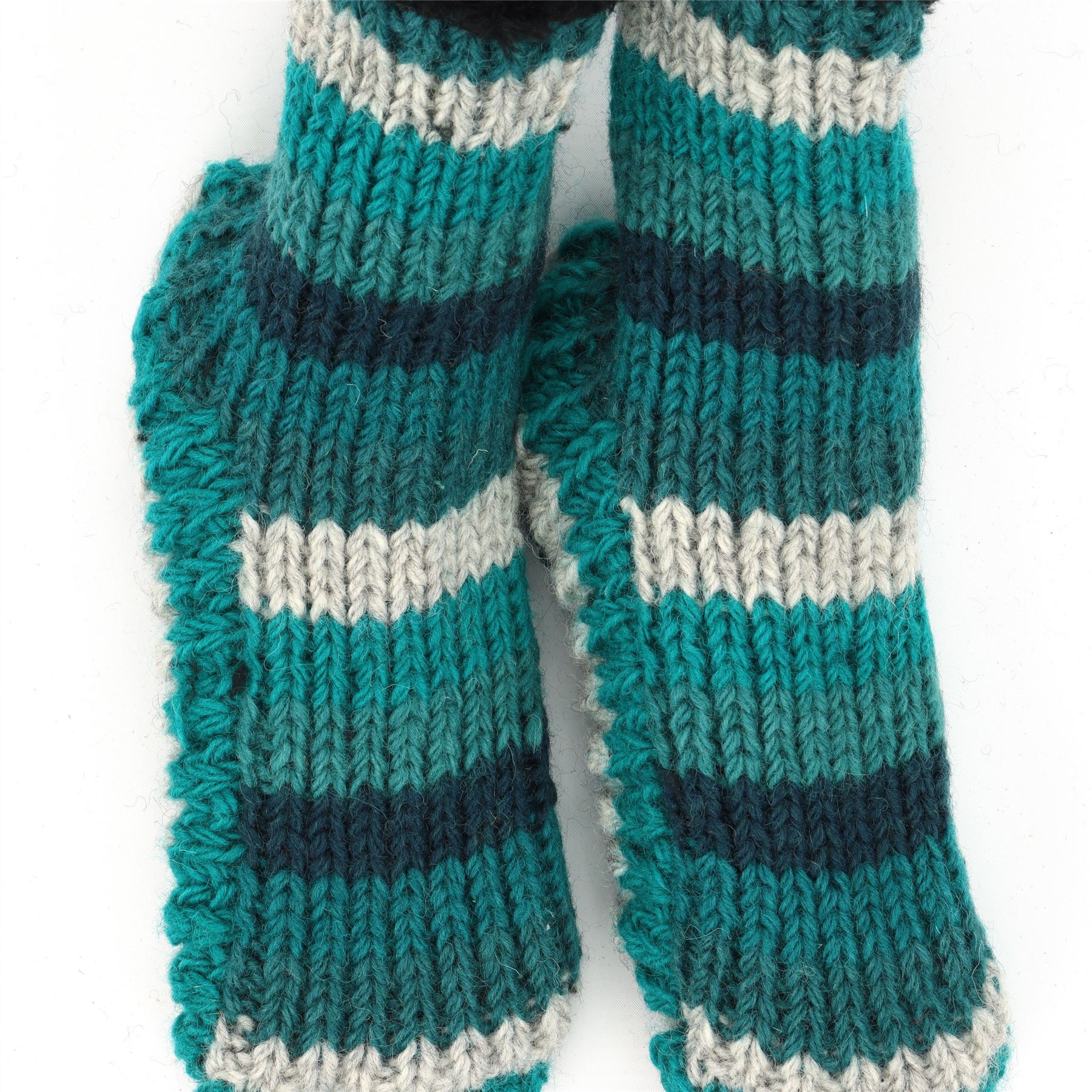 Handgestrickte Wolle Hausschuhe Socken Sherpa Futter Handarbeit warm UK 3-8 EU 36-42 - Bild 64 von 65