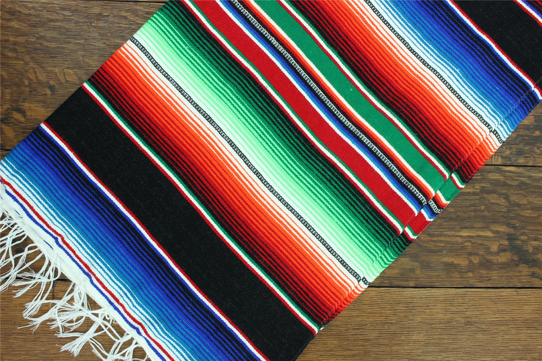 Handwoven Mexican Serape Traditional Jorongo Blanket Shawl Cloak Bright Striped - Picture 50 of 105