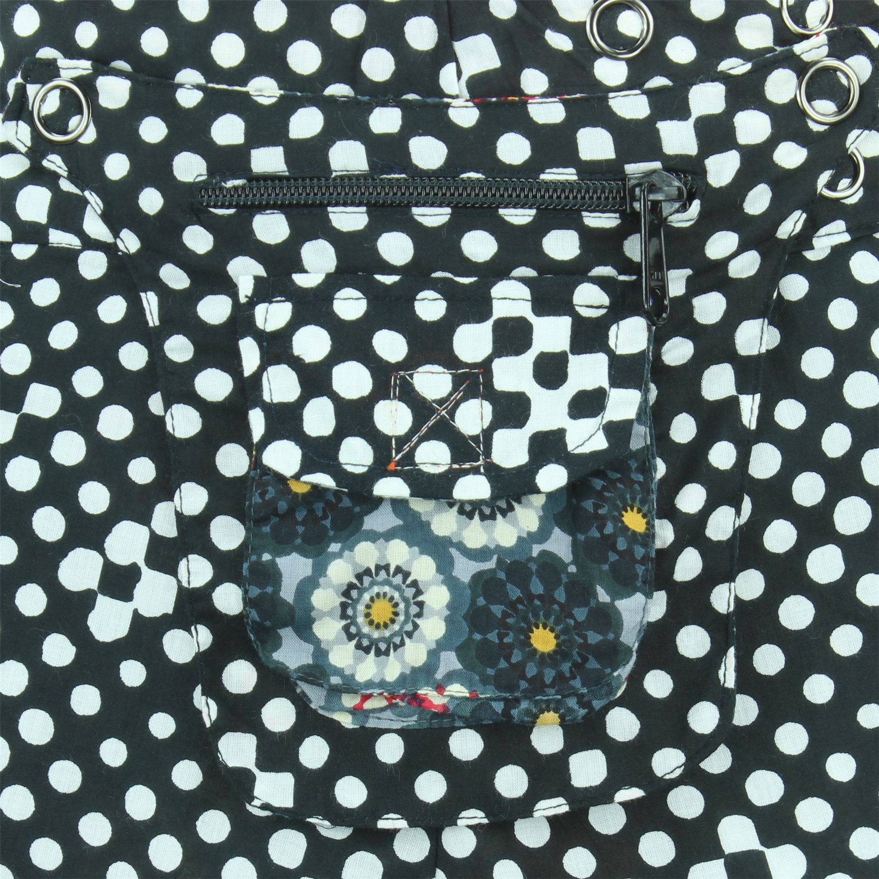 Hippie Bohemian Short Popper Childrens Skirt Boho Pocket Wrap Reversible Stud - Picture 45 of 56