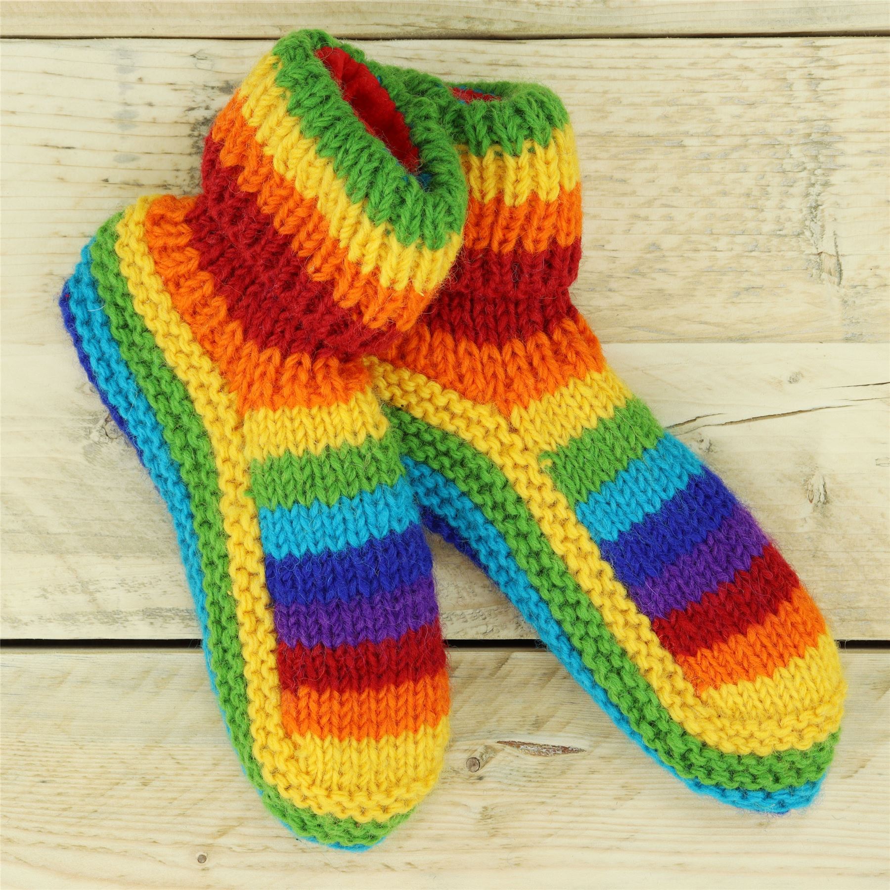 Hand Knitted Wool Slipper Socks Woolly Hand-knitted Warm Cosy Handmade - Picture 30 of 59