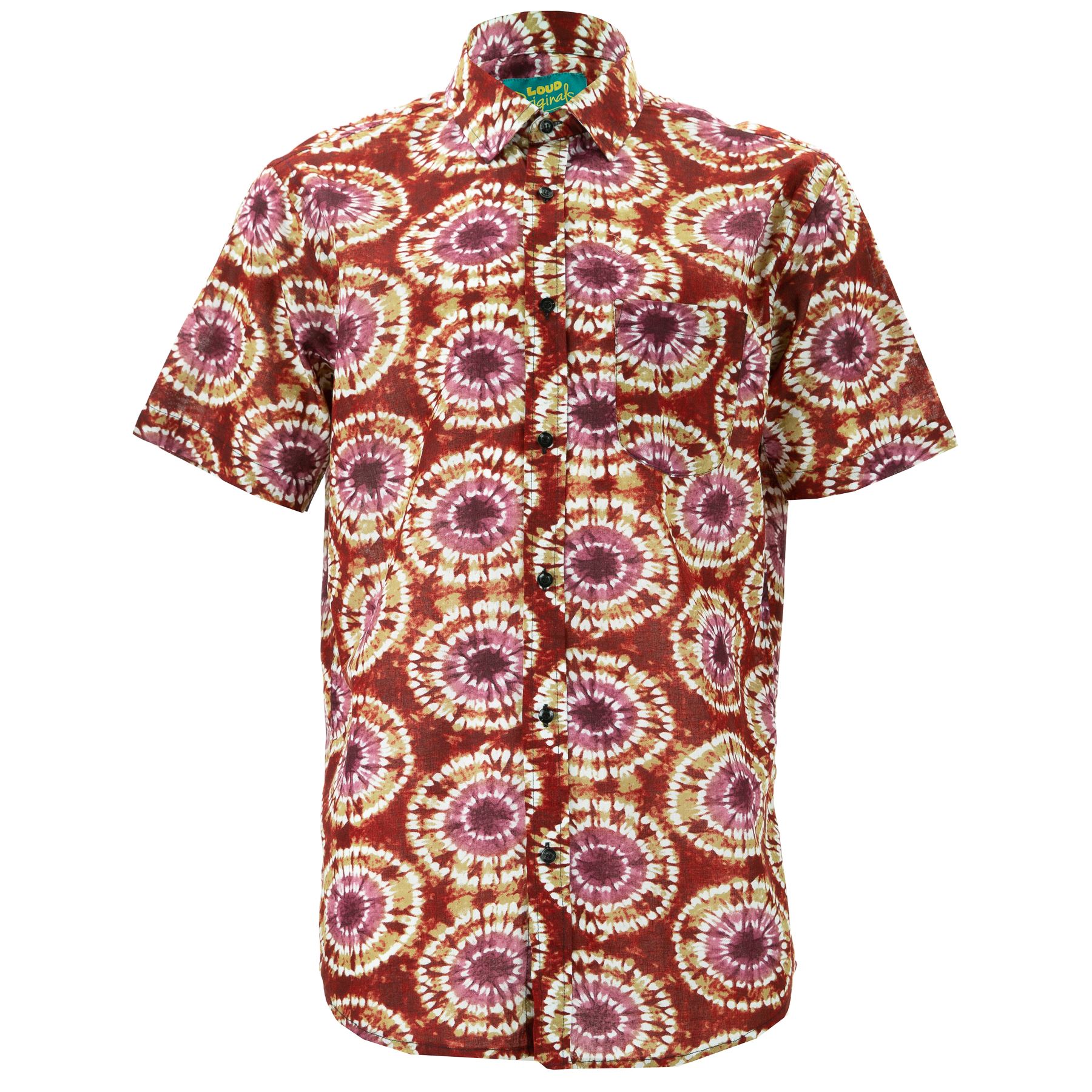 Chemise Homme Loud Originals Orange Tournesol - Coupe Standard, Motif Rétro, Taille Régulière