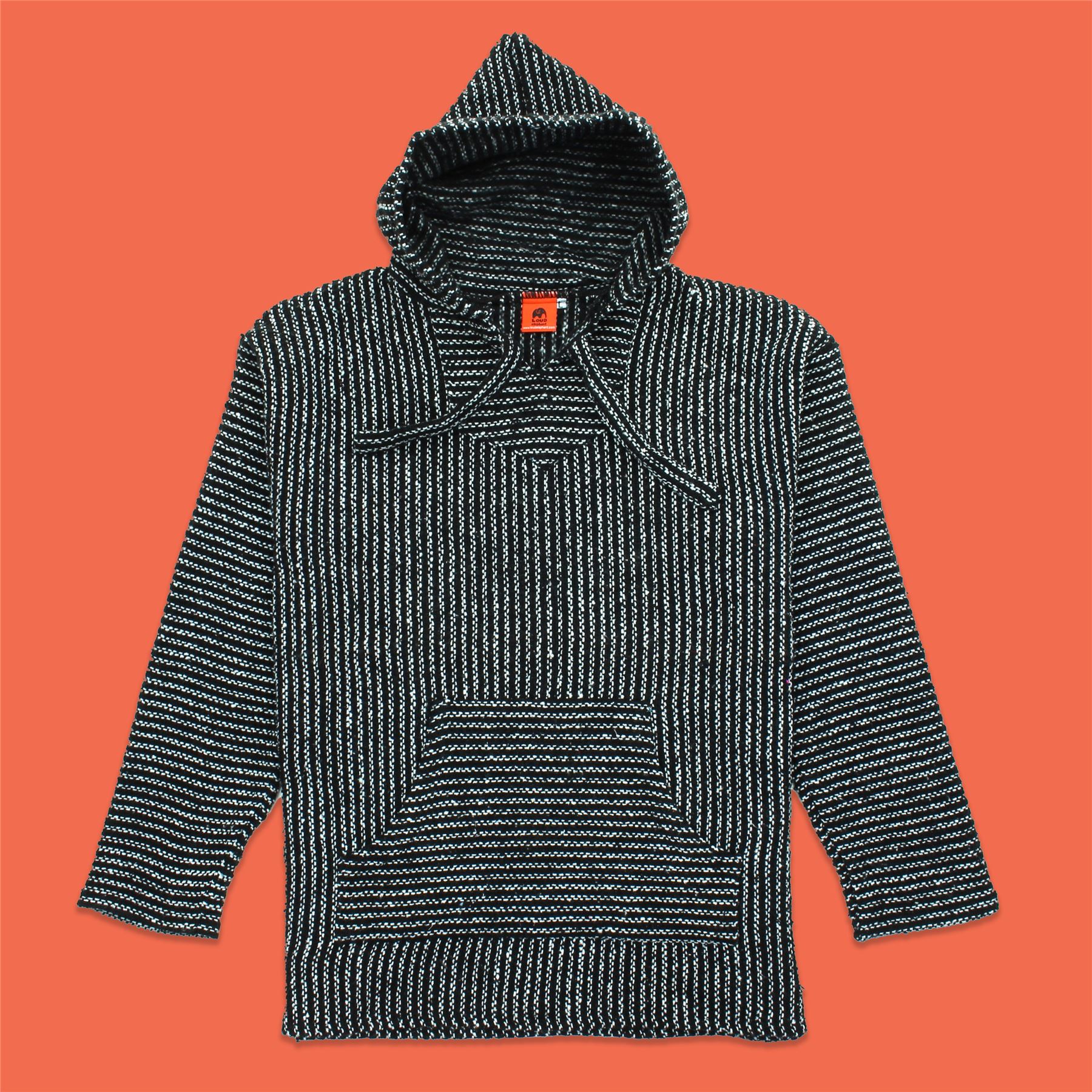 Recycled Mexican Baja Jerga Hoody Sweatshirt Jacket Hooded Warm Hippy Plus Size - Picture 80 of 189