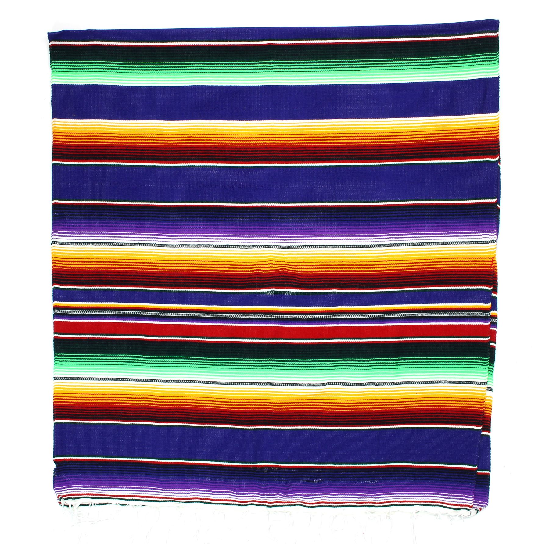 Handwoven Mexican Serape Traditional Jorongo Blanket Shawl Cloak Bright Striped - Picture 83 of 105