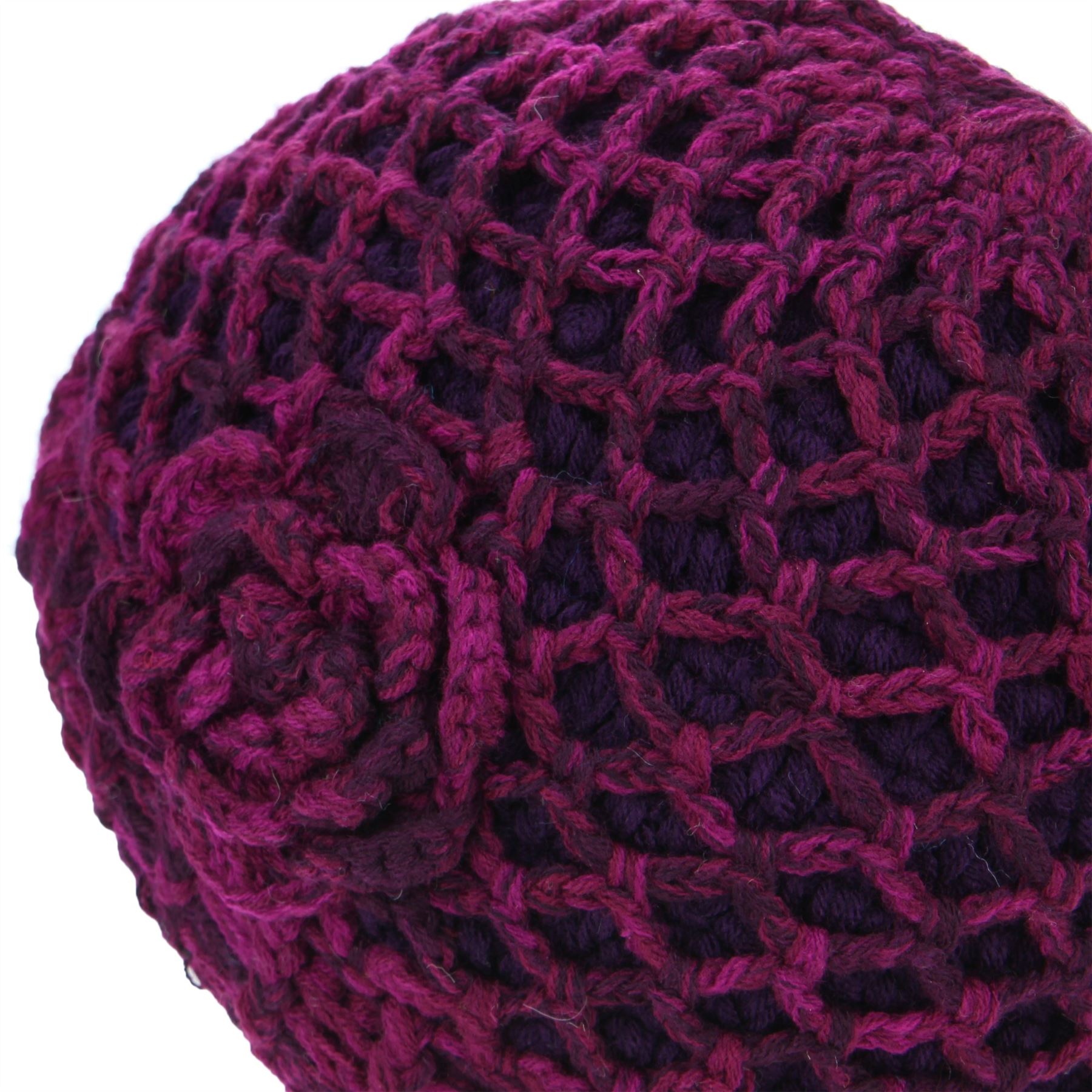 Beanie Hat Cap Warm Winter Lattice Flower Soft Lined LoudElephant Acrylic Knit - Picture 16 of 17