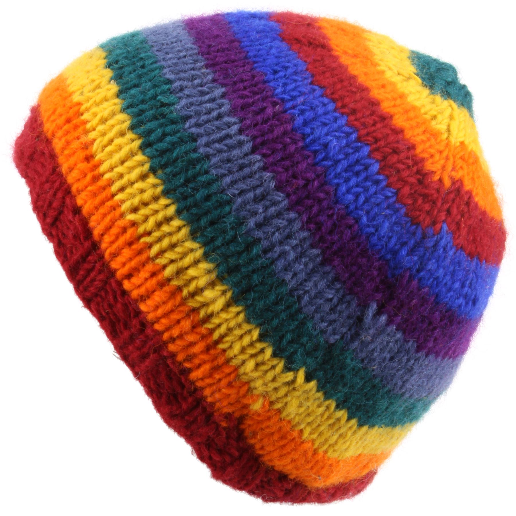 Wool Knit Beanie Hat LoudElephant Knitted Cap Handmade Warm Bean Winter Rainbow - Picture 6 of 136