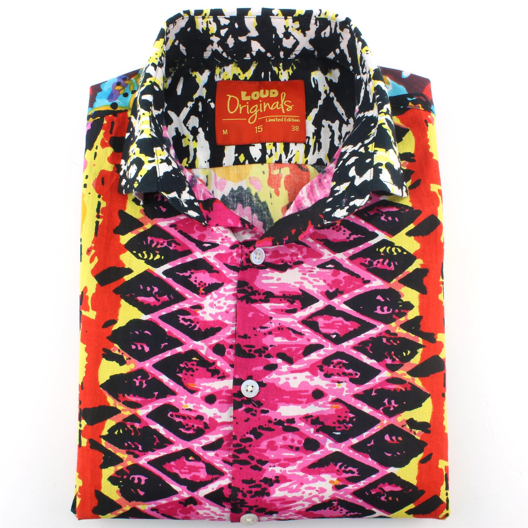 Regular Fit Short Sleeve Shirt Loud Originals Abstract Trippy Psychedelic Print - Picture 17 of 18