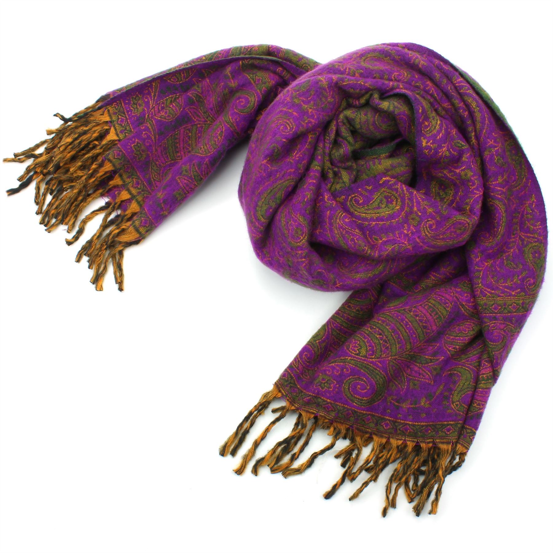 Acrylic Wool Blanket Shawl Wrap Throw Finest Softest India Paisley Travel - Picture 9 of 14