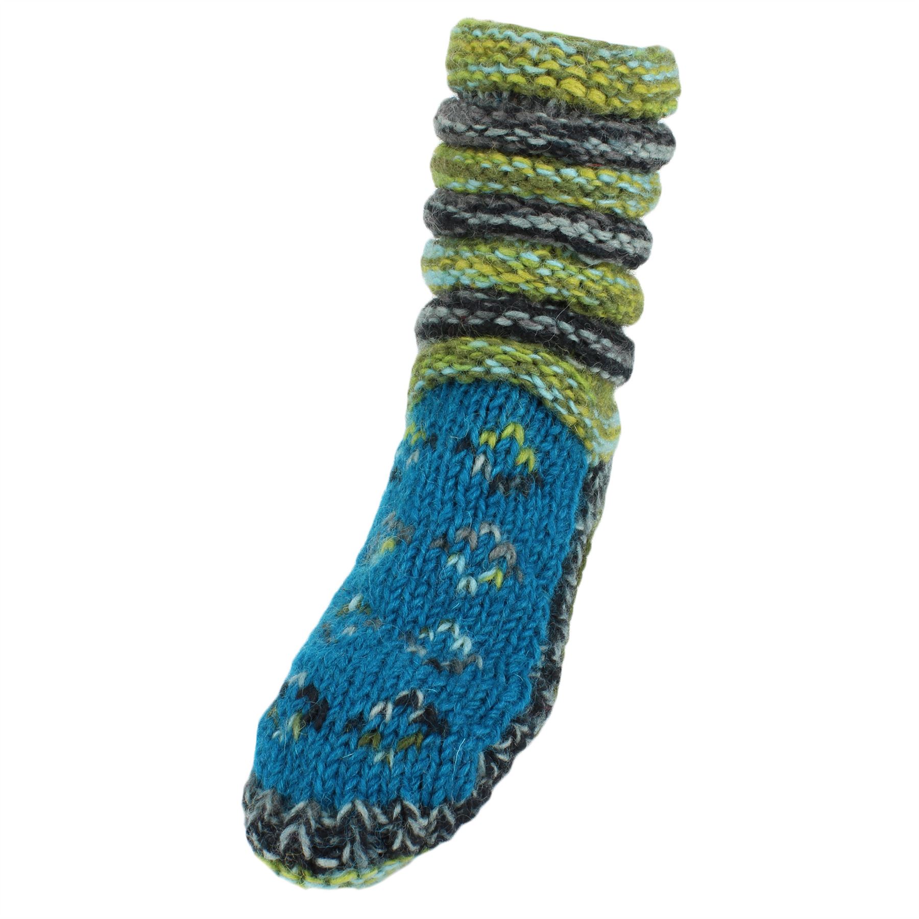Wool Socks Chunky Knitted Fleece Lined RAINBOW Slipper Winter Warm LoudElephant - Picture 8 of 24