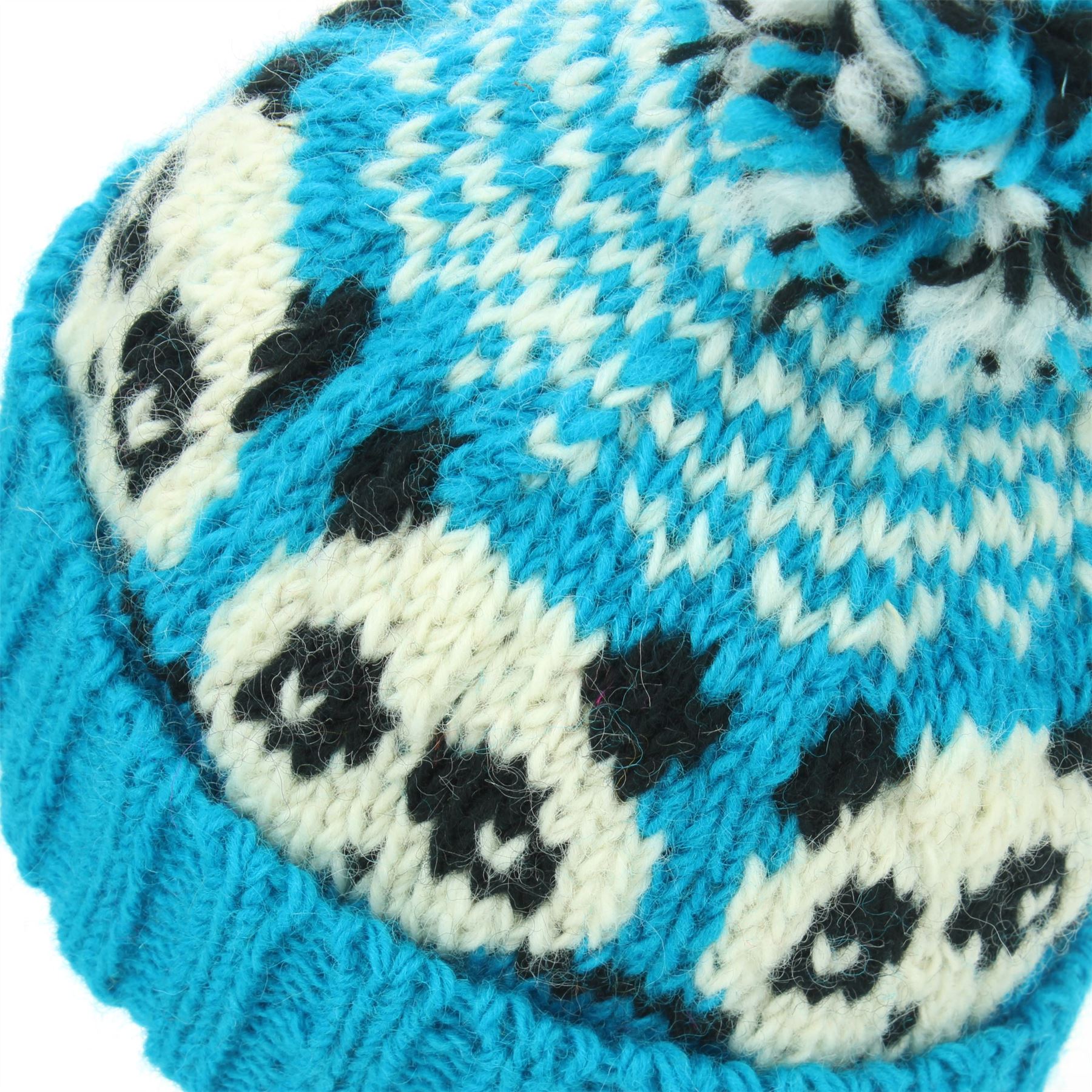 Wool Beanie Hat Bobble Knit Knitted PANDA Lined Men Ladies Warm Winter - Picture 4 of 28