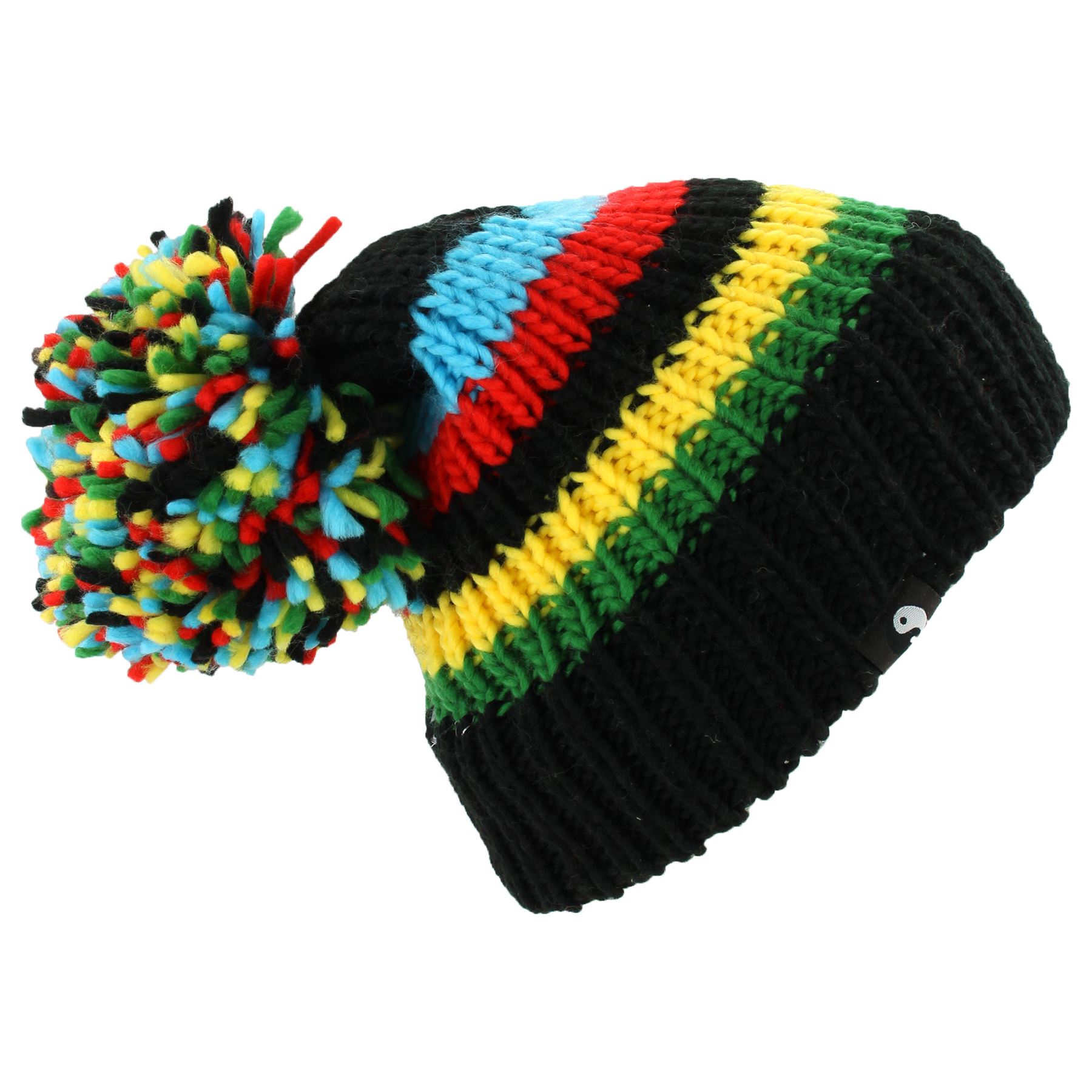 SOFT CHUNKY KNIT SLOUCH BEANIE BOBBLE 