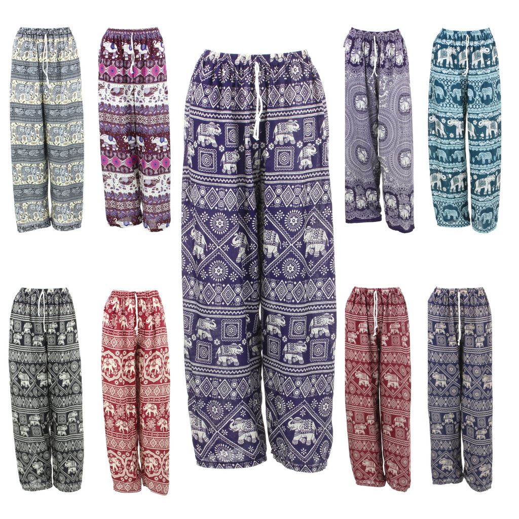 Elefante Pantaloni Pantaloni Harem Ali Baba Aladino Yoga Lounge Baggy Ellie Nero