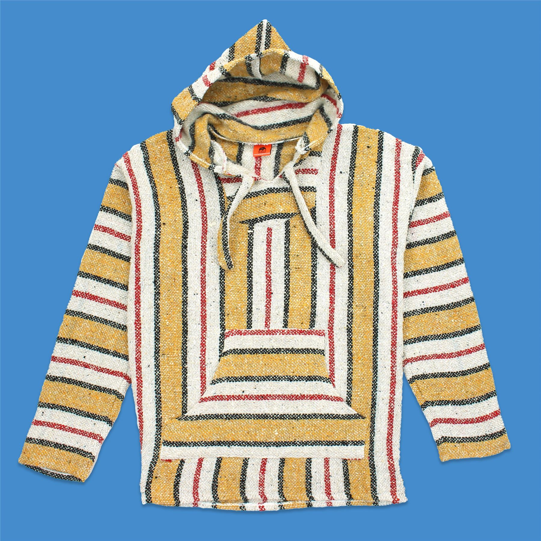 Recycled Mexican Baja Jerga Hoody Sweatshirt Jacket Hooded Warm Hippy Plus Size - Picture 55 of 189