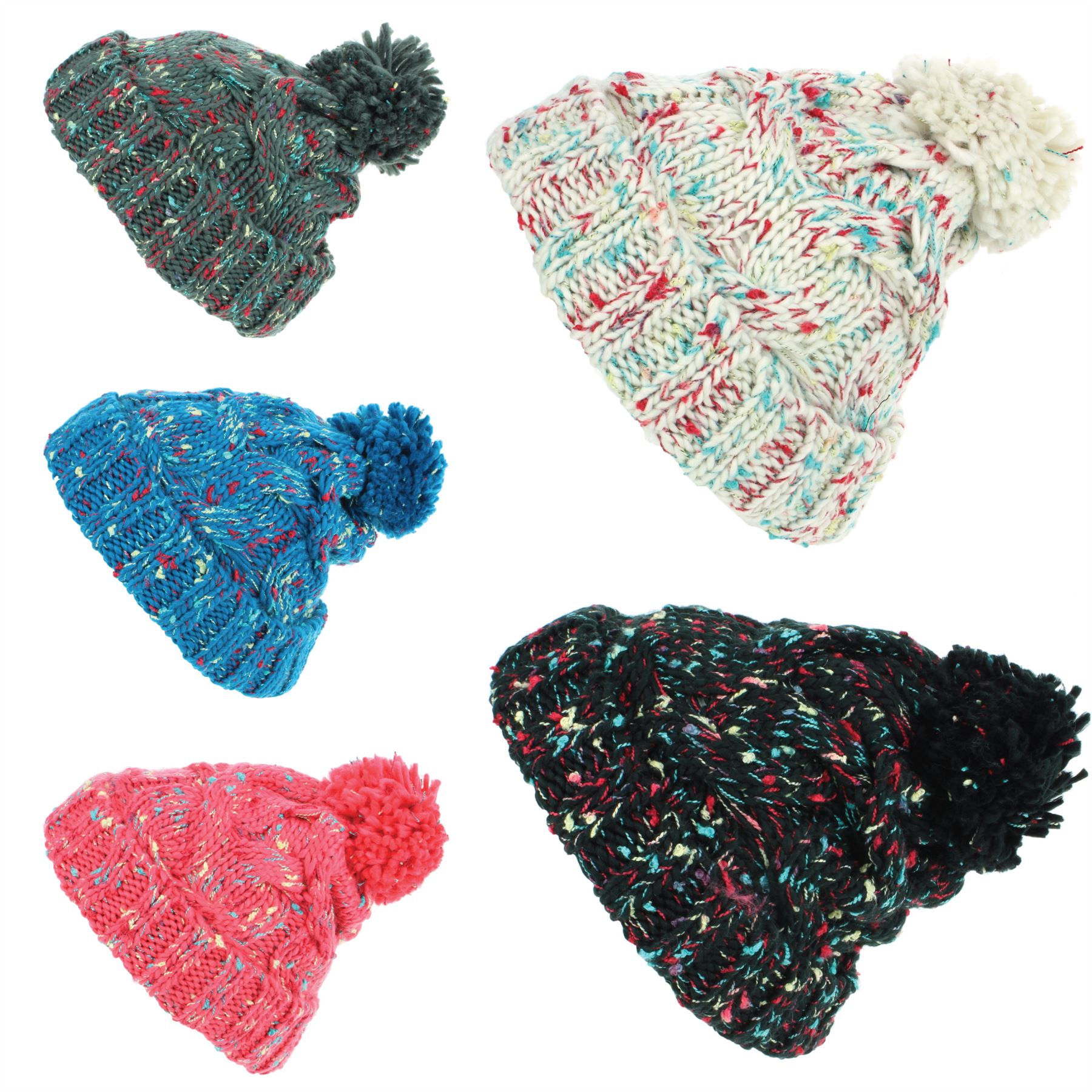 colourful bobble hat